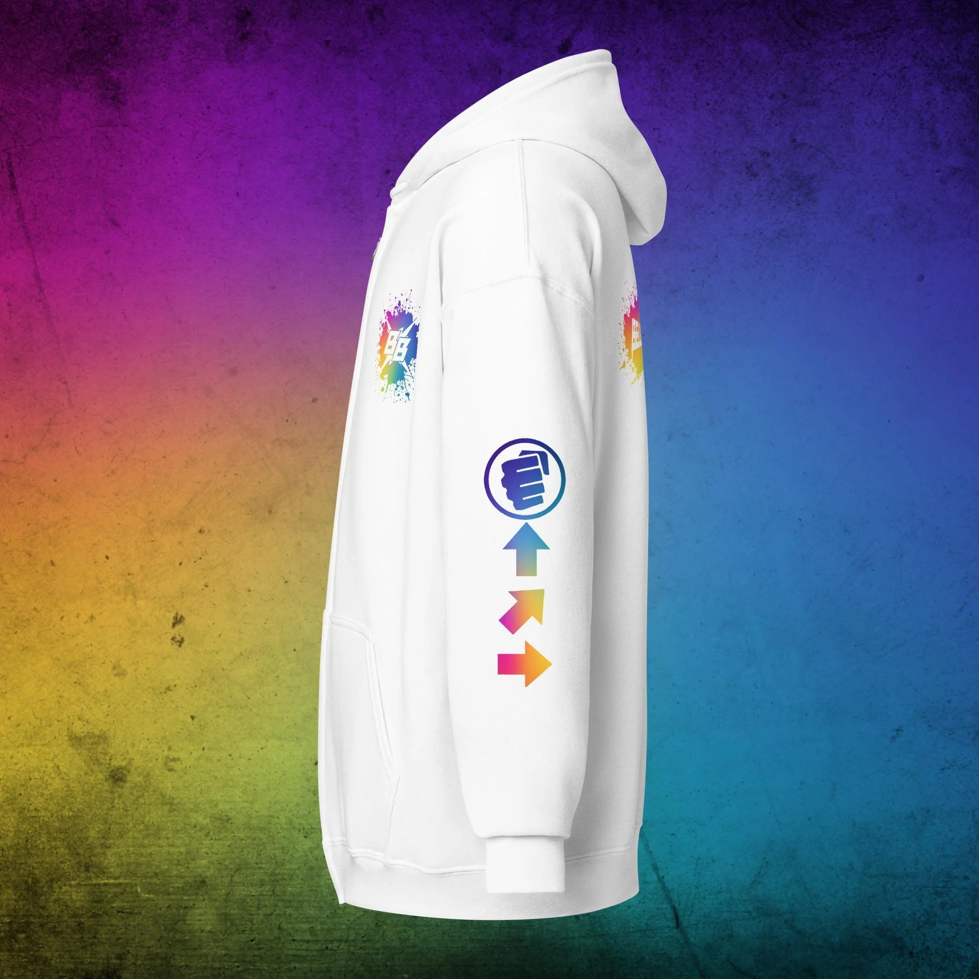 BB rainbow zip hoodie