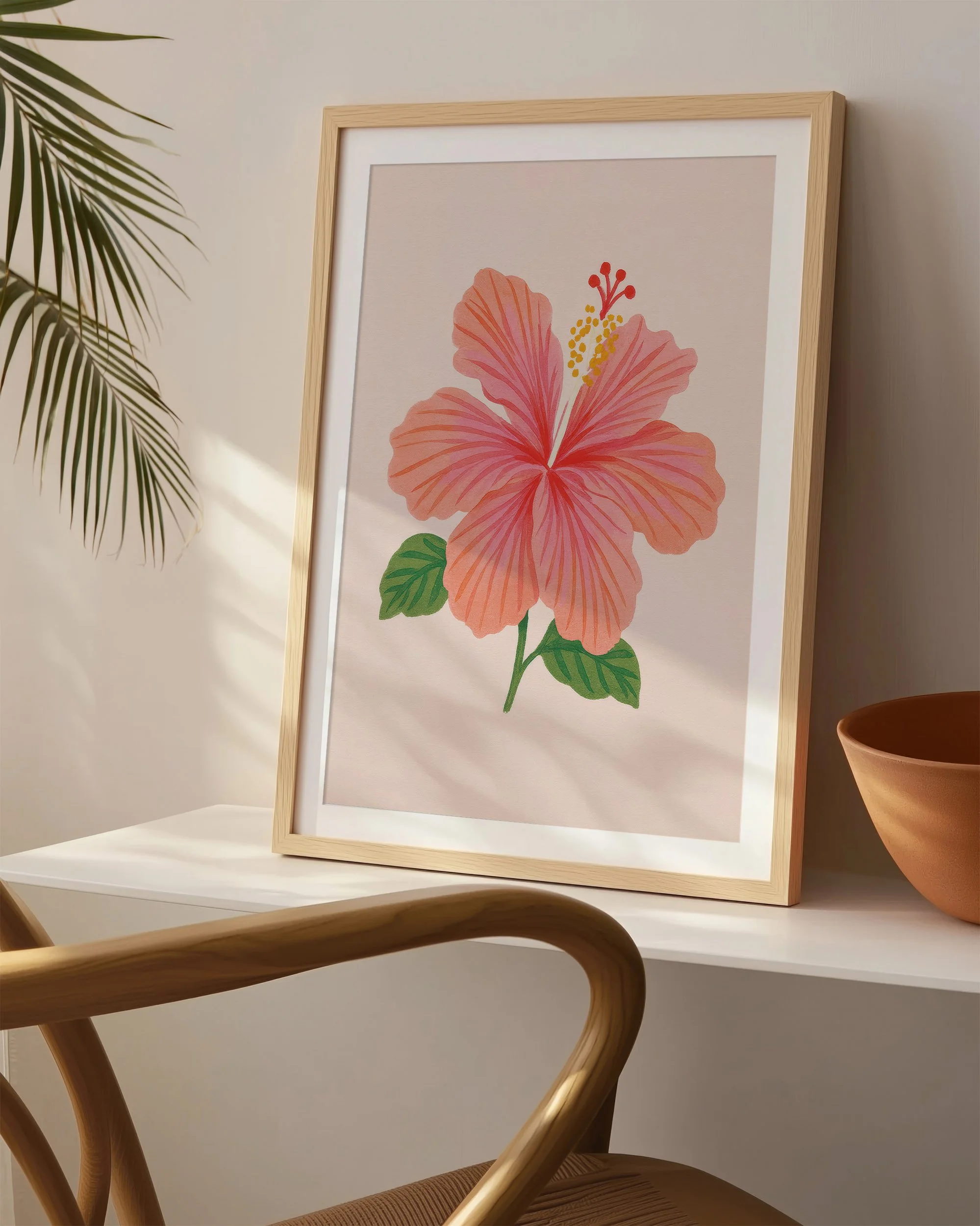4 - Pink Hibiscus - Mockup I - Frame Chair.jpg