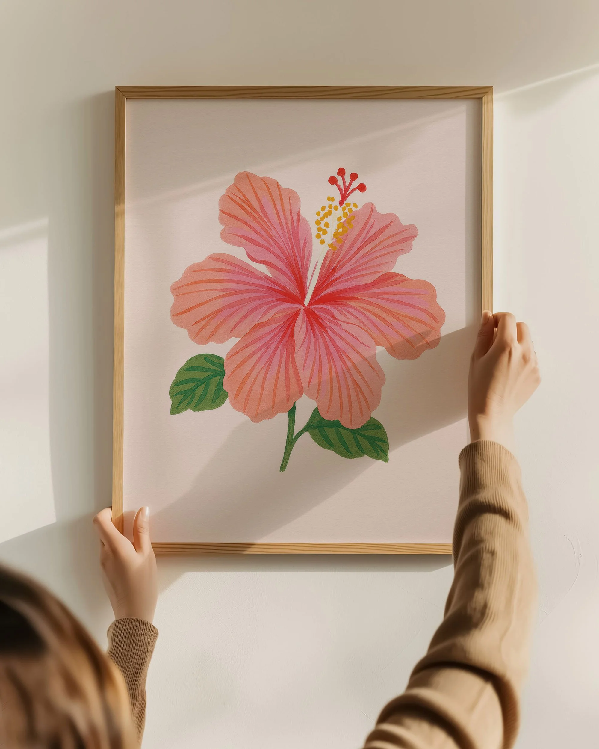4 - Pink Hibiscus - Mockup F - Holding Frame.jpg