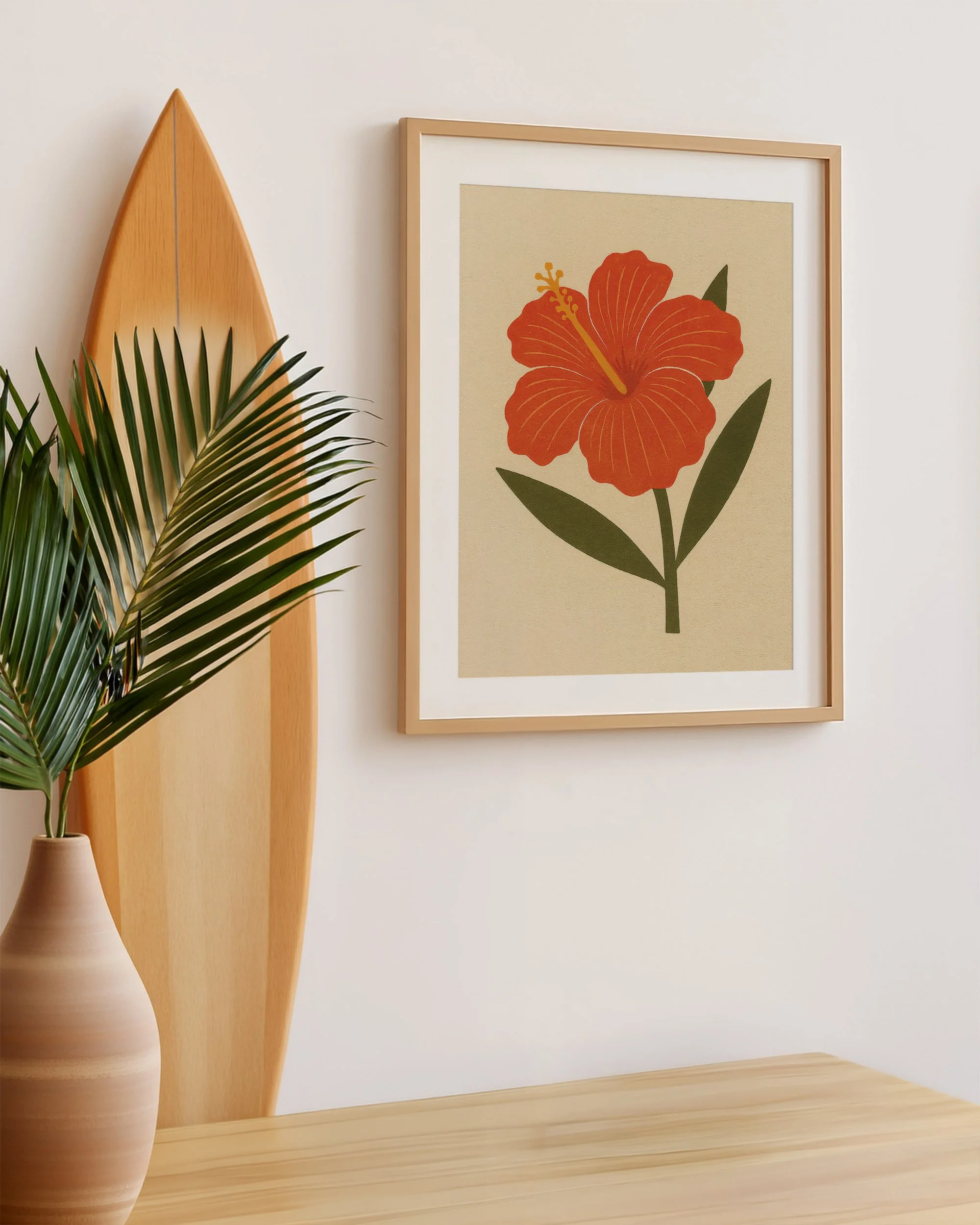 20 - Red Hibiscus  - Mockup M - Surfboard.jpg