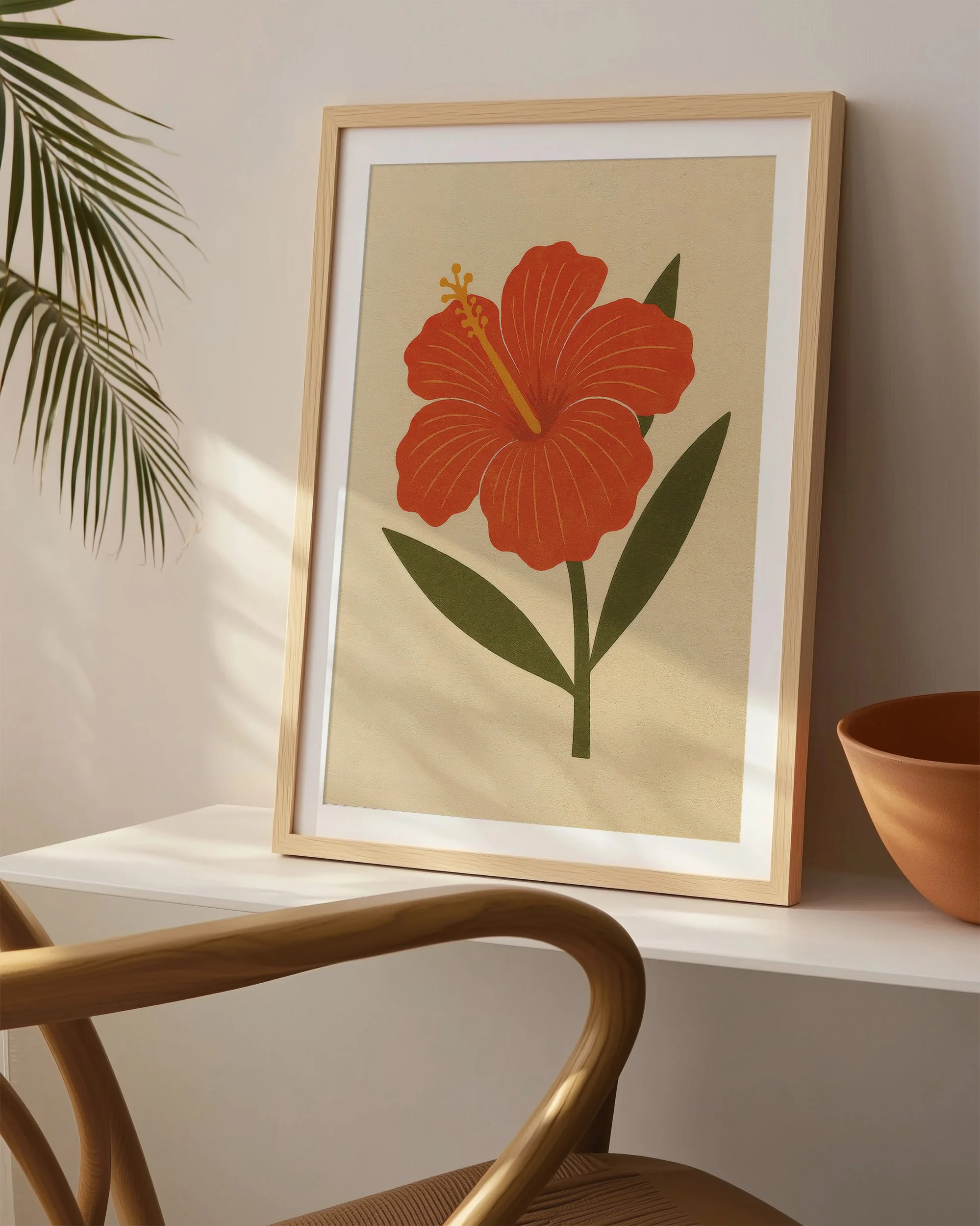 20 - Red Hibiscus  - Mockup I - Frame Chair.jpg