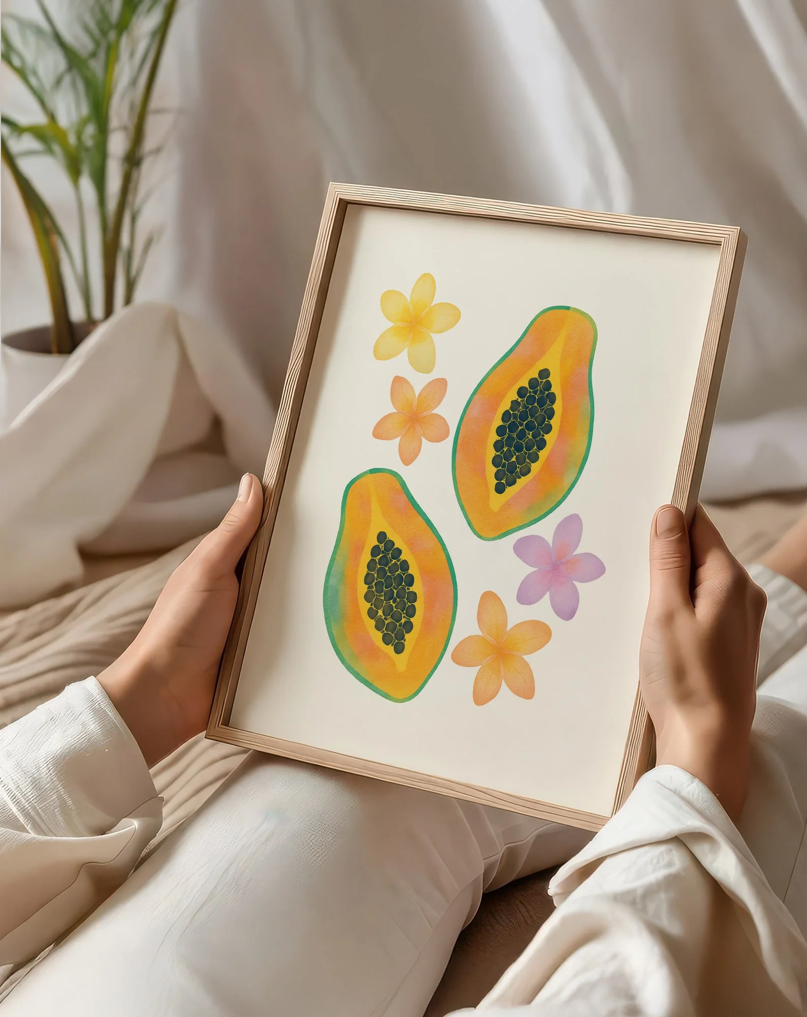 43 - Papayas  - Mockup O - Sitting and Holding Frame .jpg