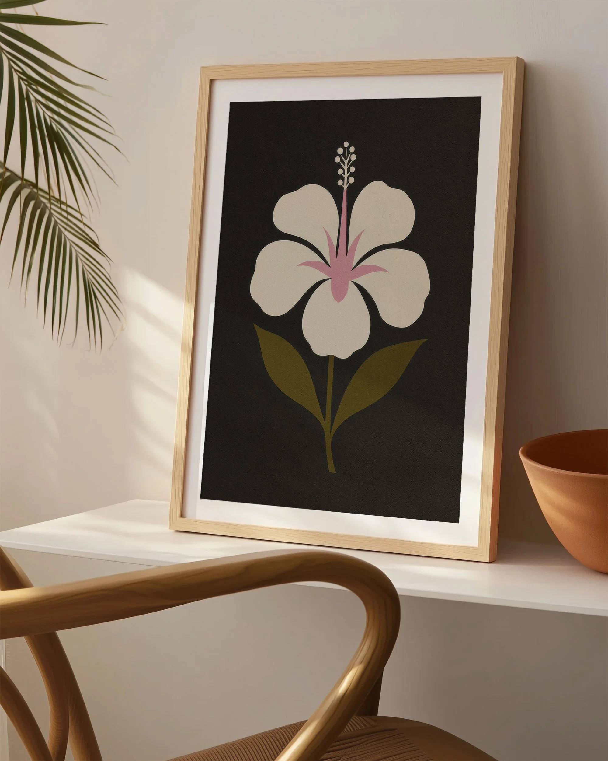 9 - White Hibiscus - Mockup I - Frame Chair.jpg