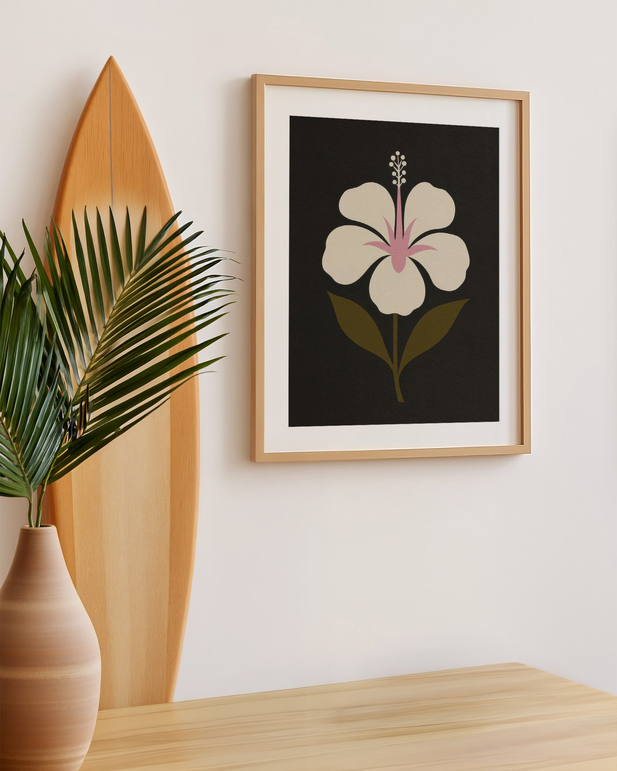 9 - White Hibiscus - Mockup M - Surfboard.jpg