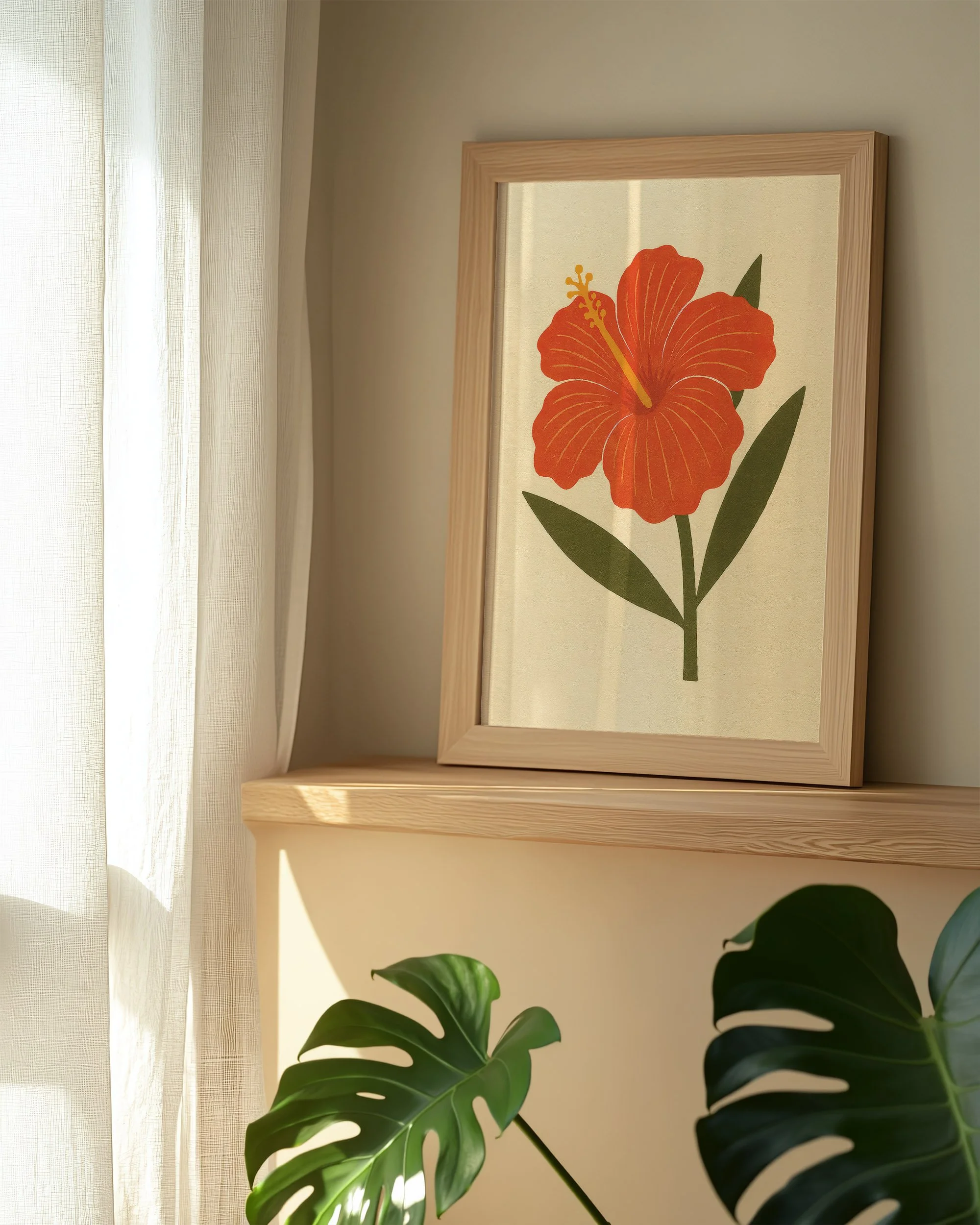 20 - Red Hibiscus  - Mockup L - Frame Monsterra.jpg