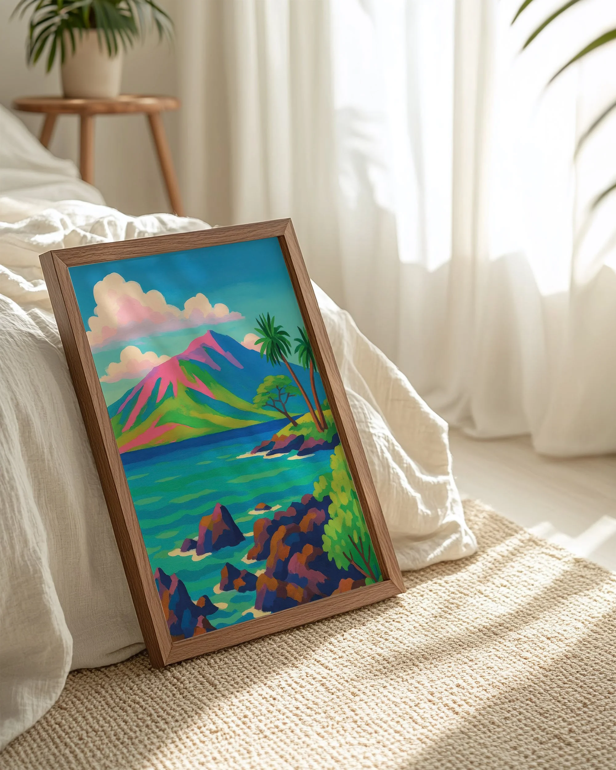 48 - South Maui View 2  - Mockup H - Frame Bed.jpg