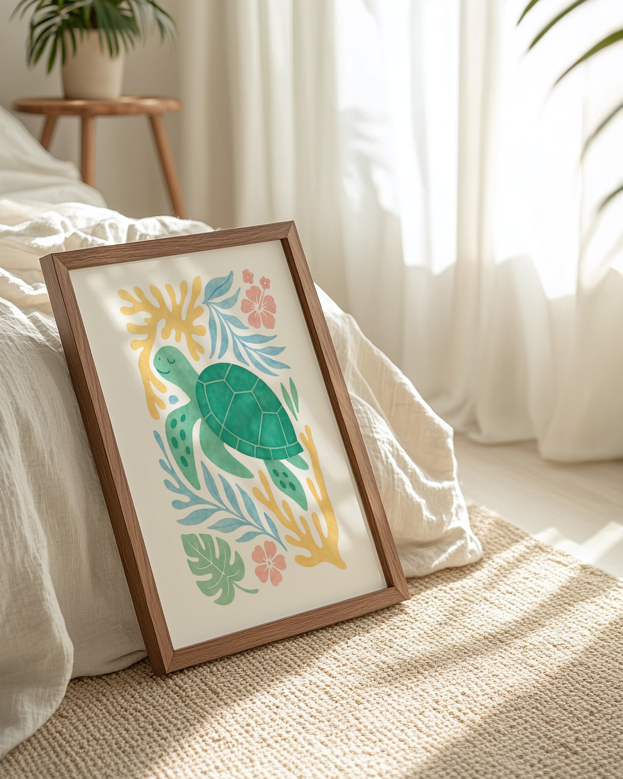 19 - Pastelle Honu  - Mockup H - Frame Bed.jpg