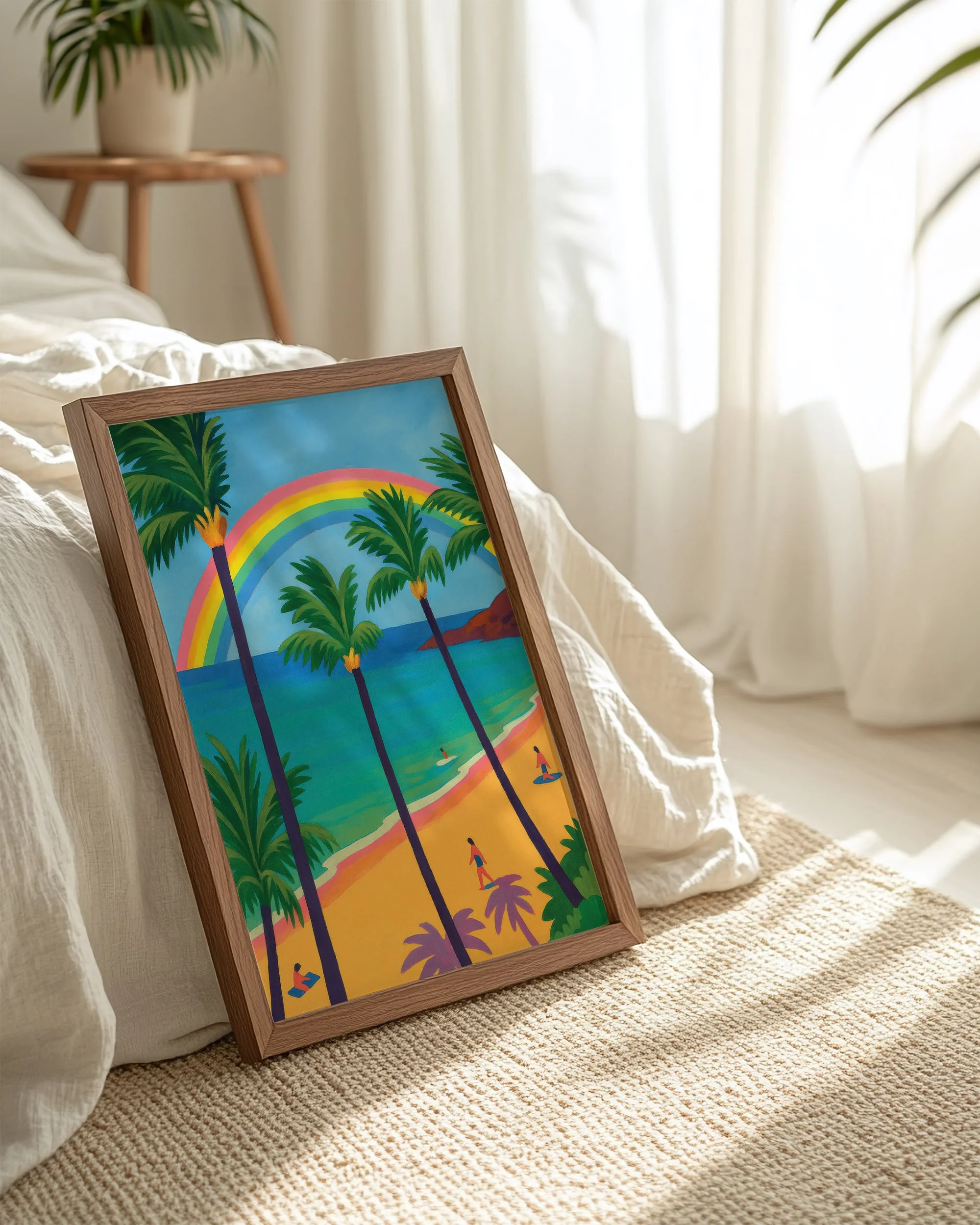 50 - Kaanapali Rainbow - Mockup H - Frame Bed.jpg