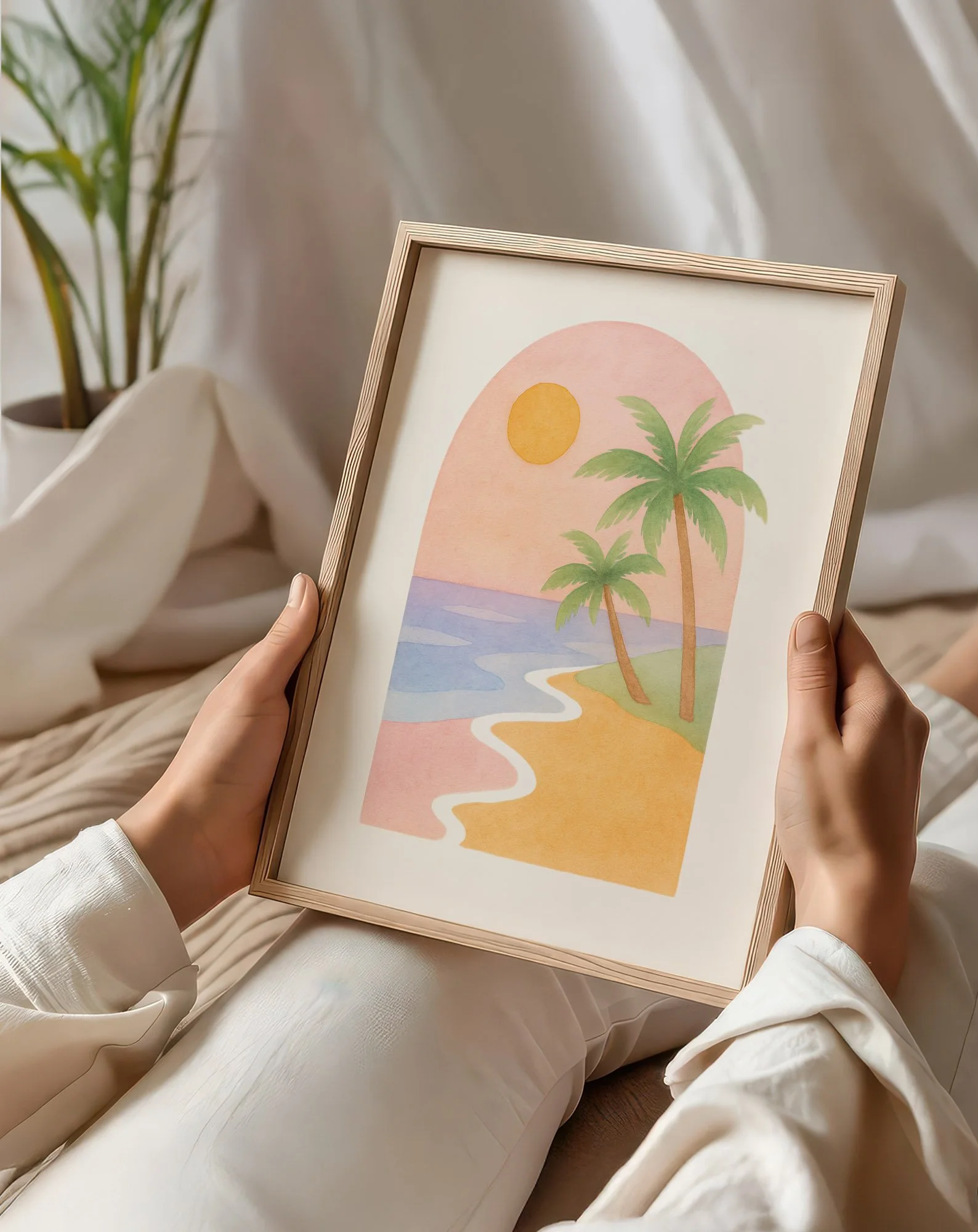 7- Pastelle Paradise - Mockup O - Sitting and Holding Frame .jpg