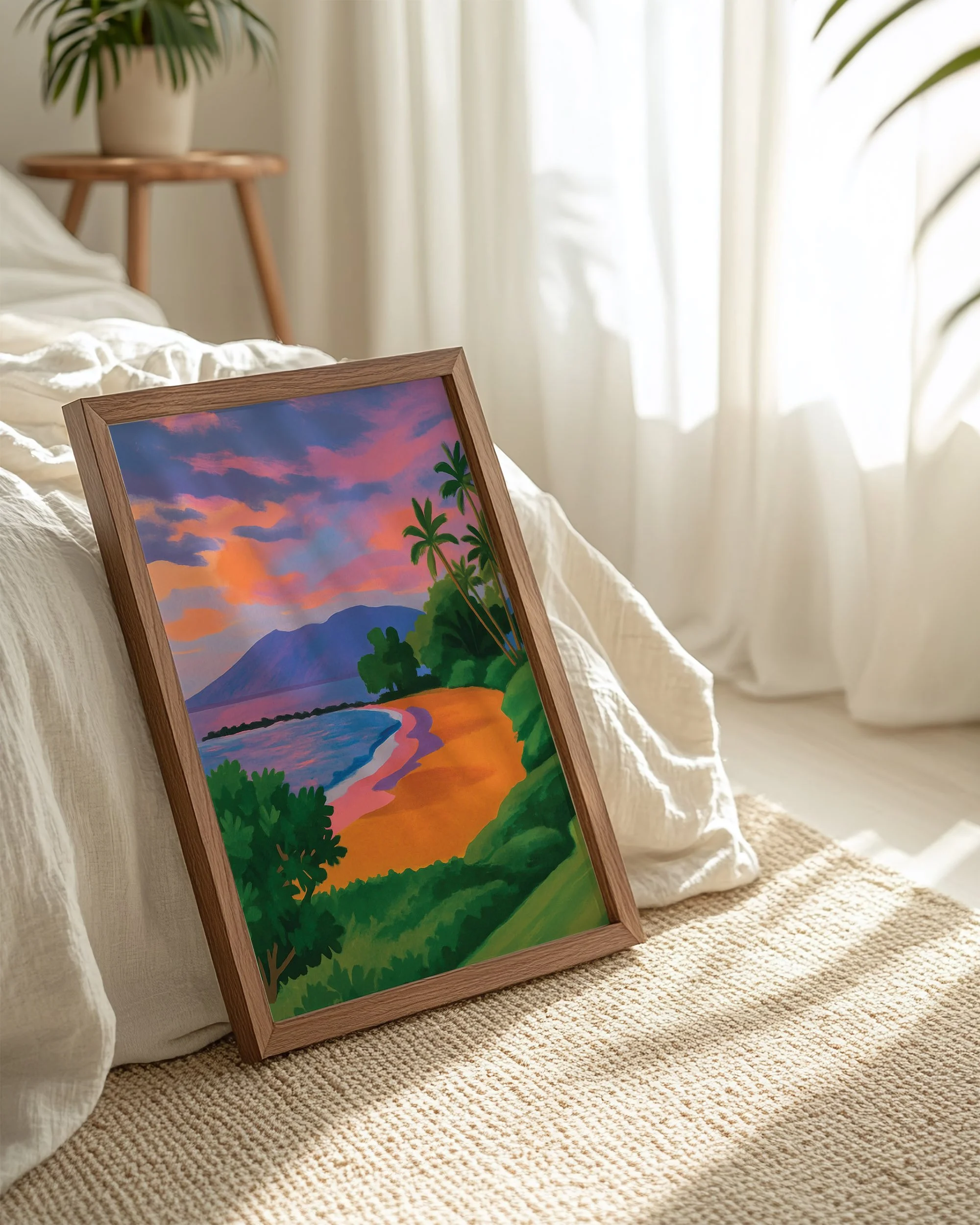 10 - Ulua Sunset - Mockup H - Frame Bed.jpg