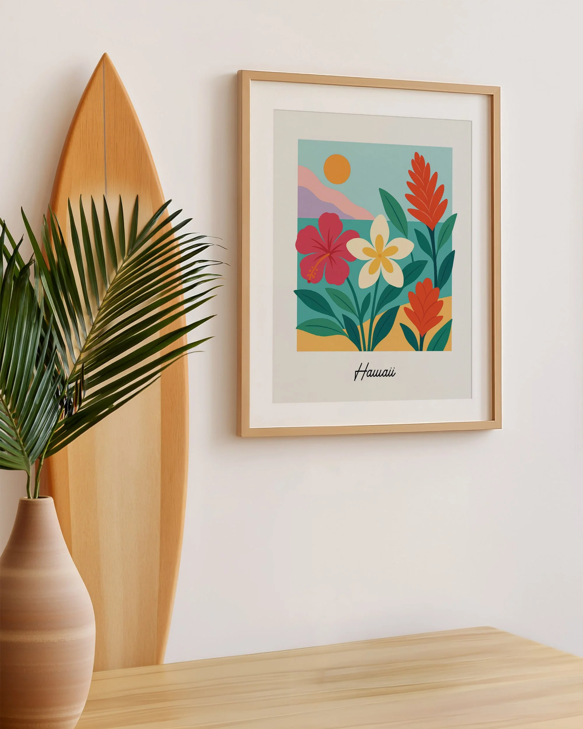 44 - Hawaiian Flowers  - Mockup M - Surfboard.jpg