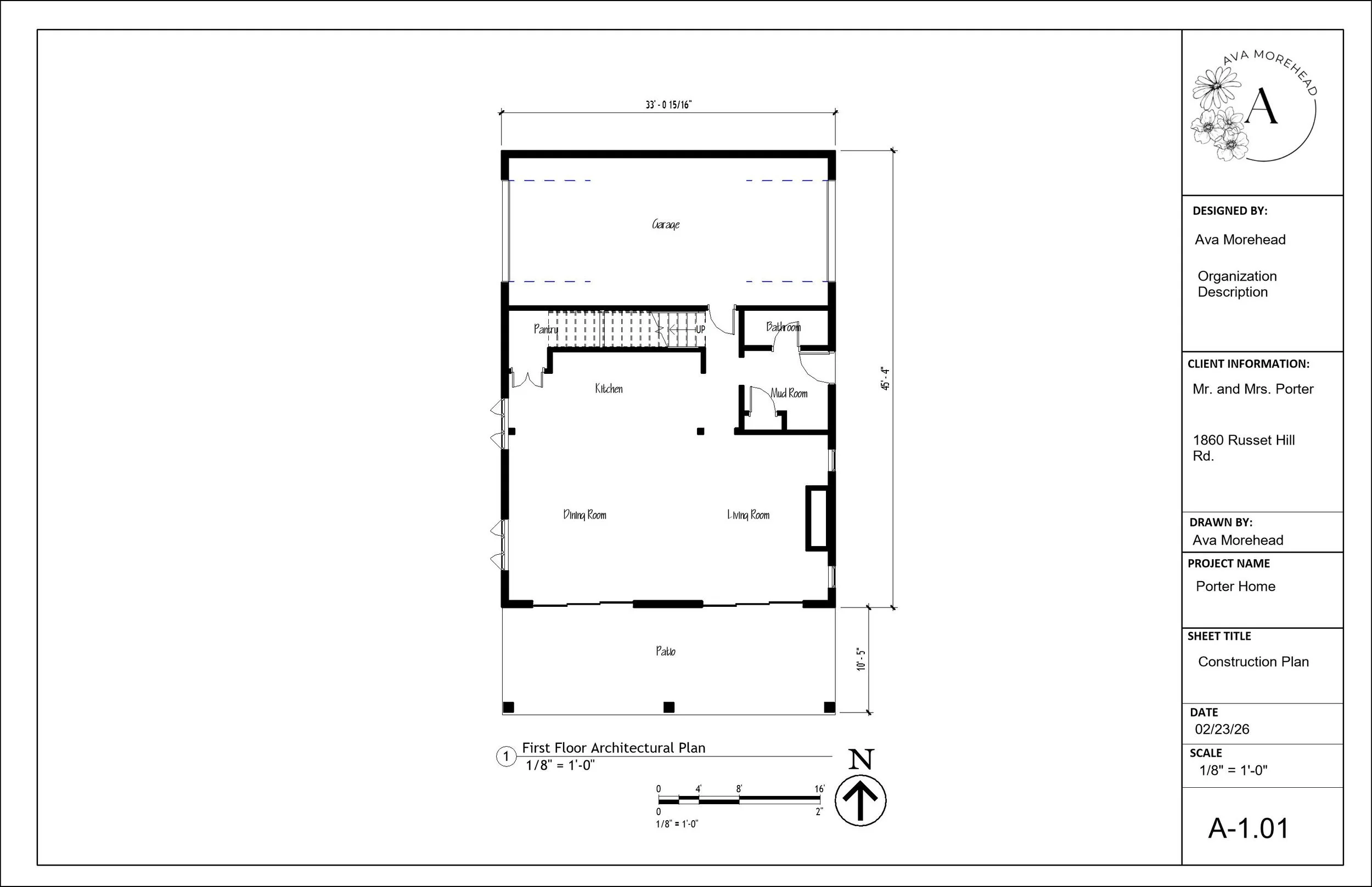 Construction Plan, Drawn in Revit.