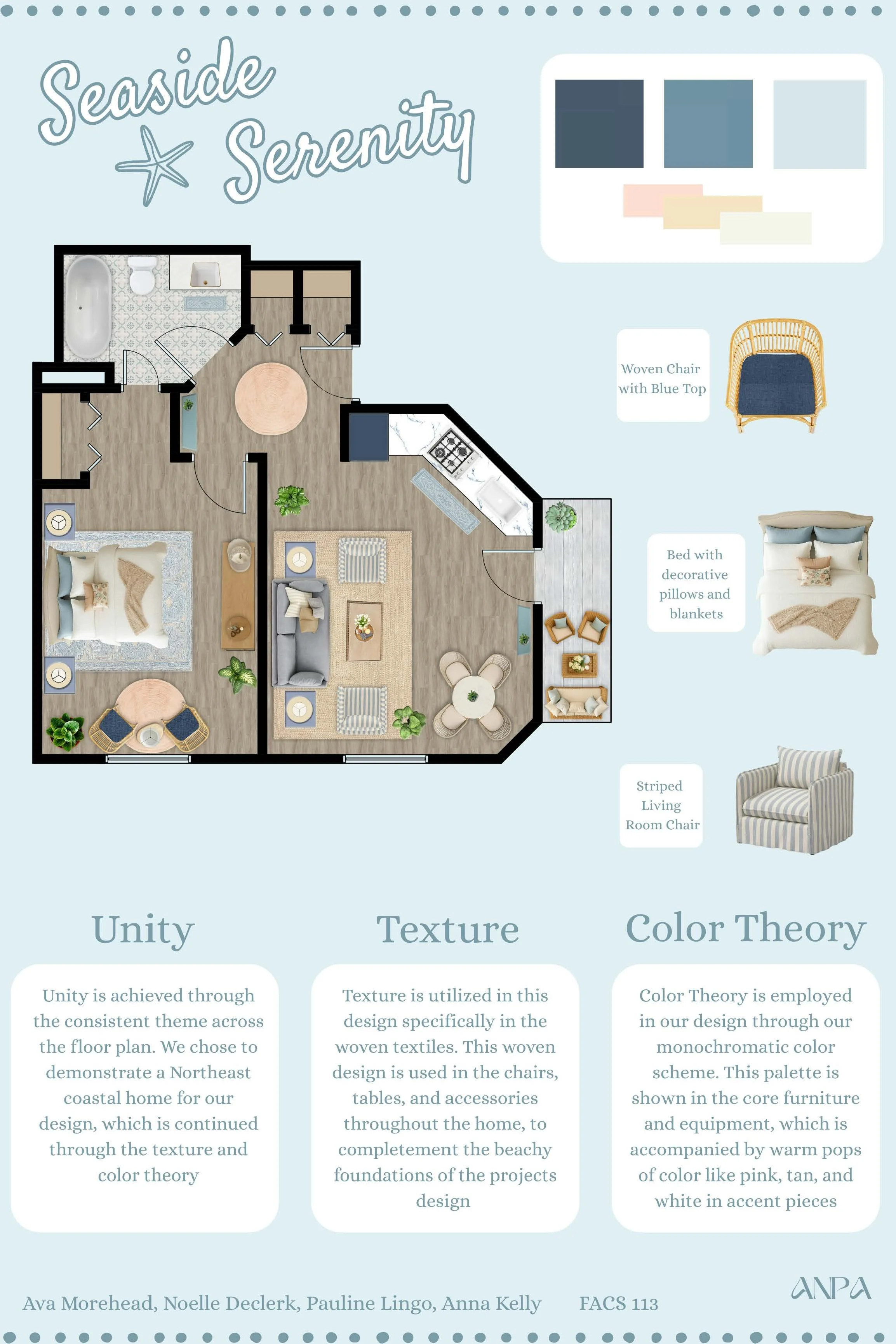 Seaside Serenity (group project). Created using photoshop. 