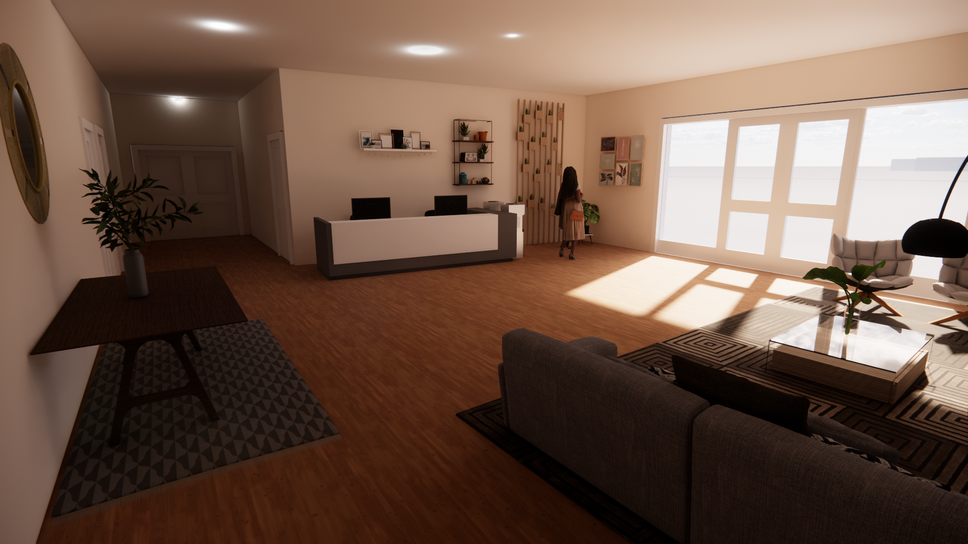 Church Lobby; Created using Enscape & Sketchup