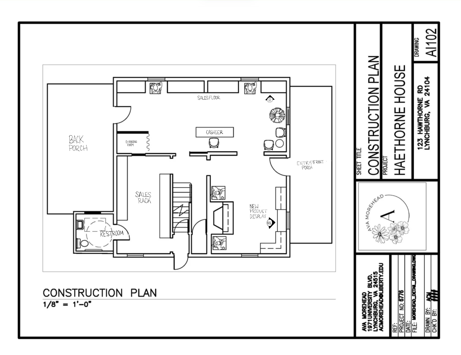 Demolition Plan, Drawn in AutoCAD