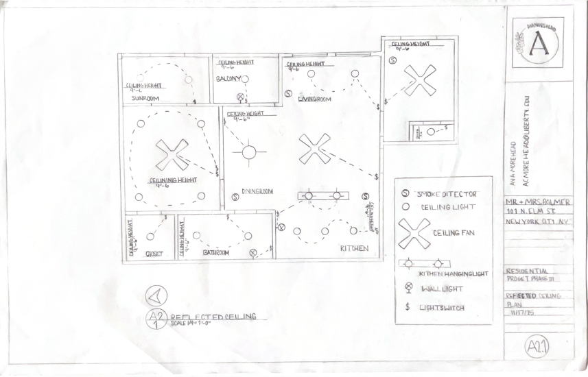 Palmer Residence Reflected Ceiling Plan, Draw using Architectural tools