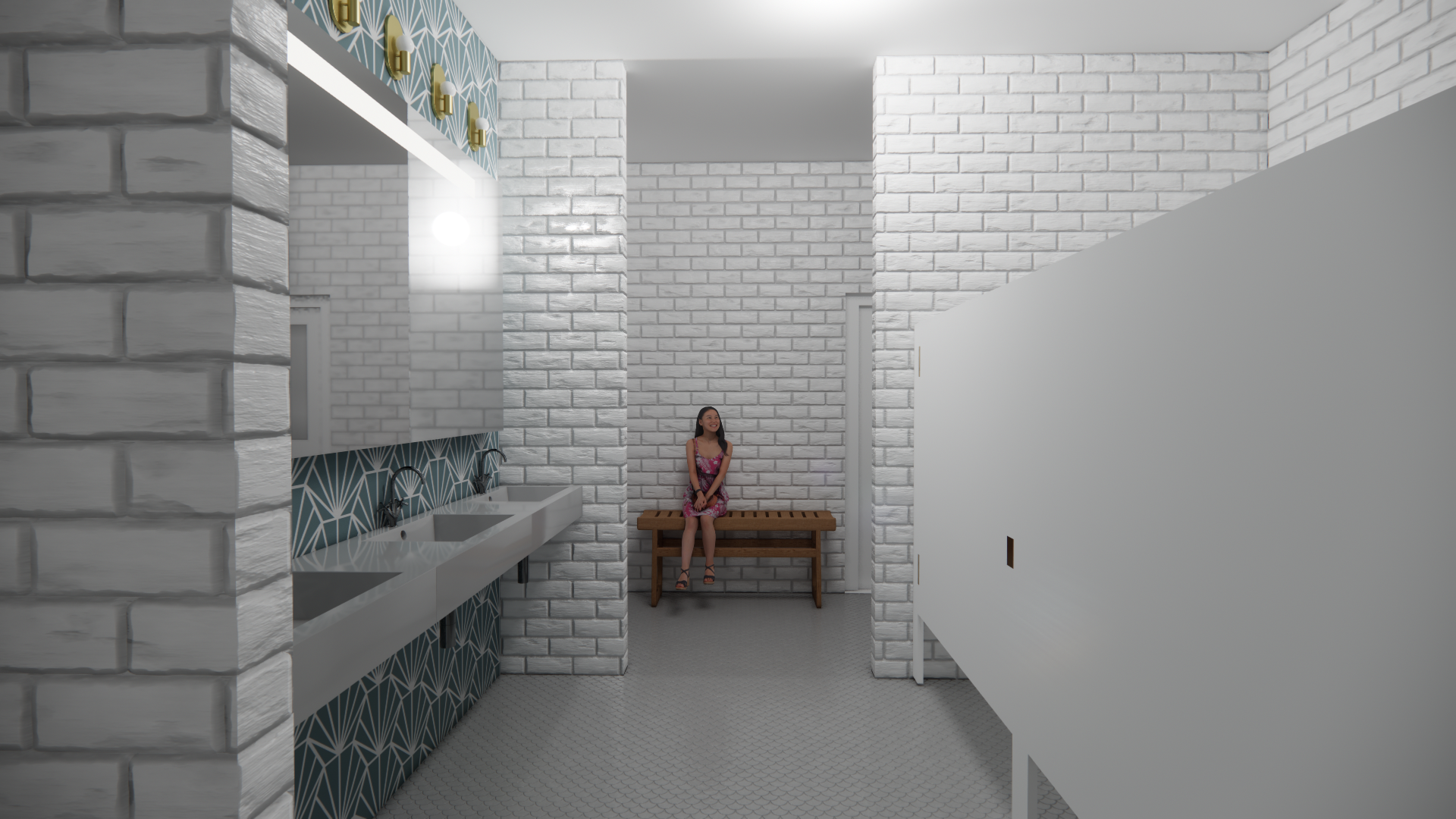 Church Woman's Bathroom Rendering