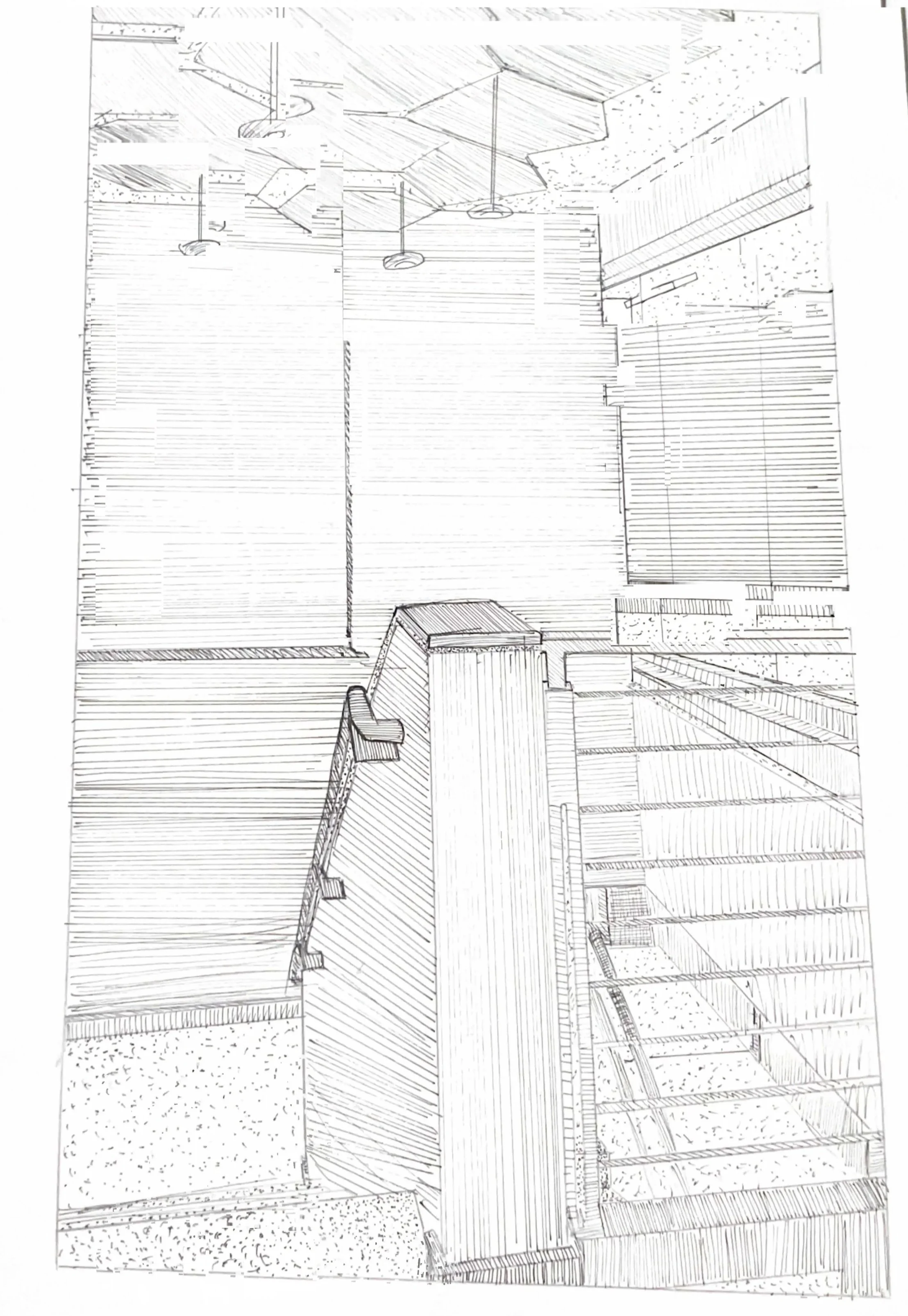 Analyses of a visual experience (Implied line). Hand drawn.