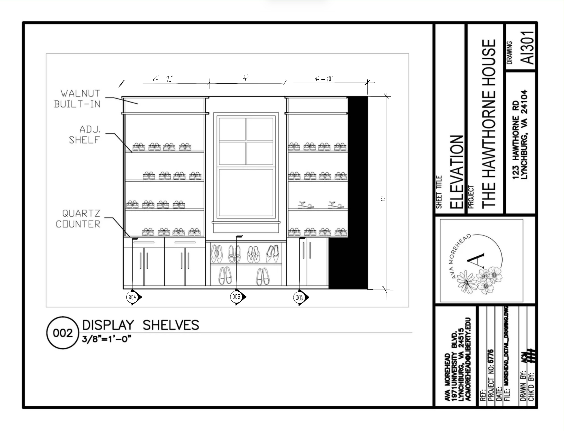 Elevation 1, Drawn in AutoCAD 