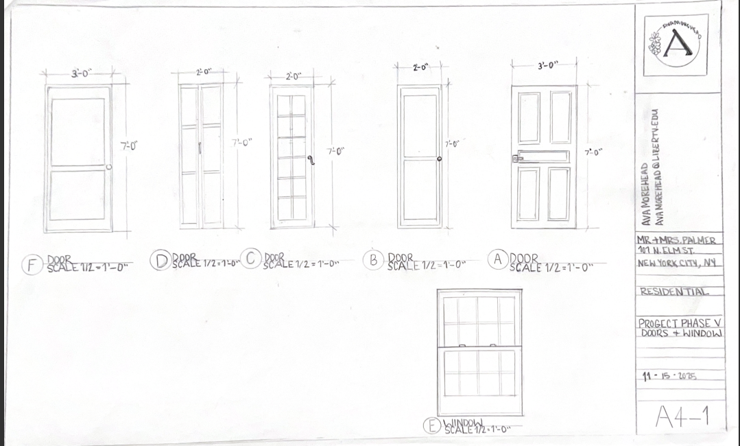 Palmer House Doors & Window Elevation, Draw using architectural tools