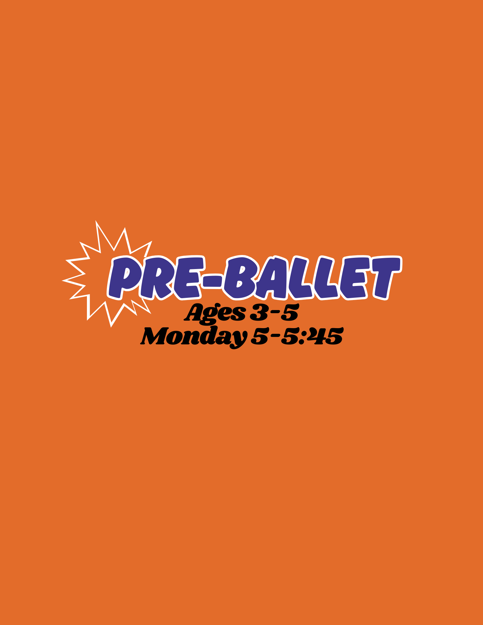 Pre-Ballet Kilbourn (ages 3-5) - Mondays 5-5:45pm - Fall