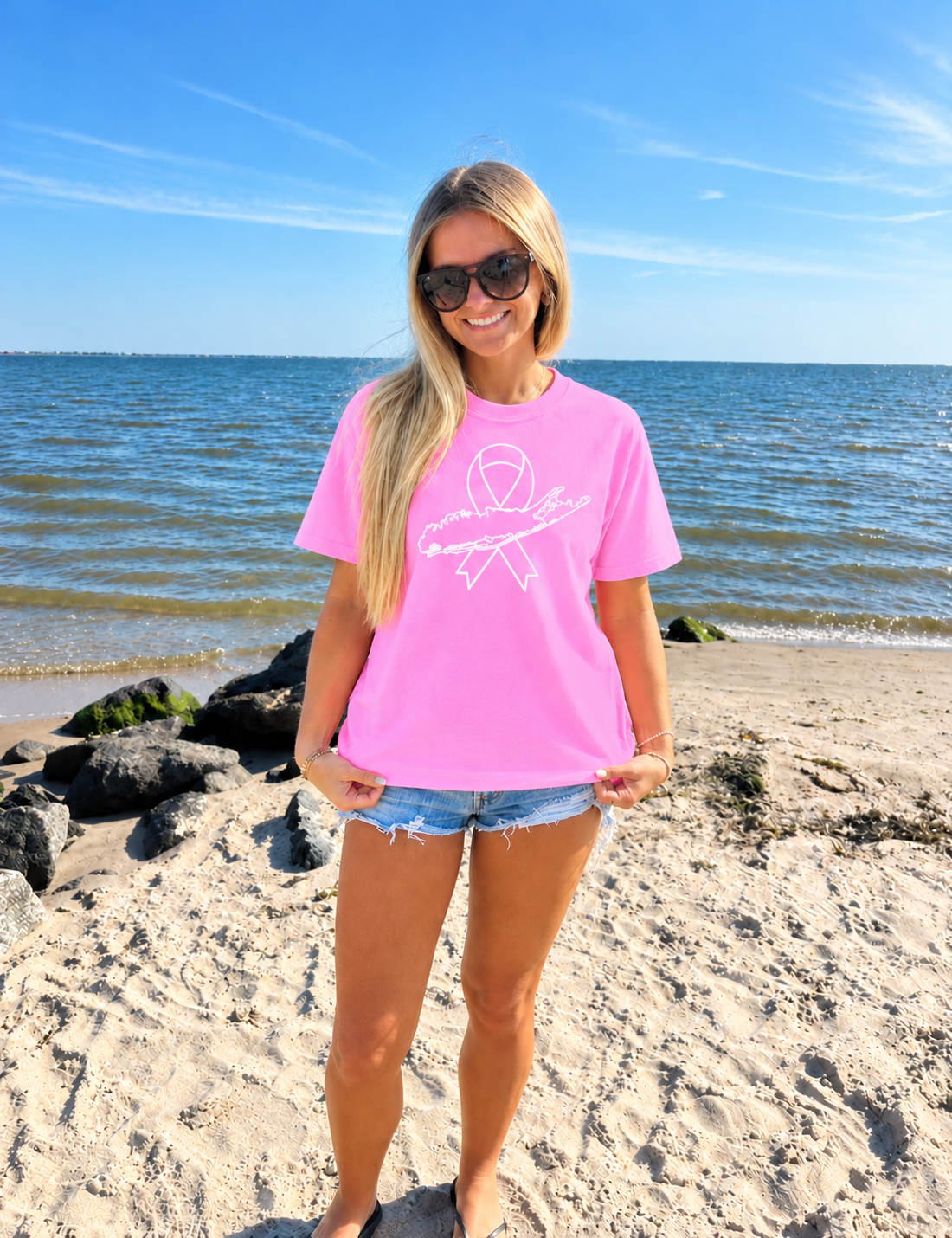 OOLI Breast Cancer Awareness Pink Neon                                       t-shirt-