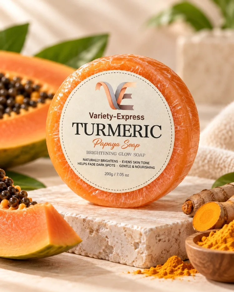 Turmeric papaya brightening soap bar with papaya and turmeric root
