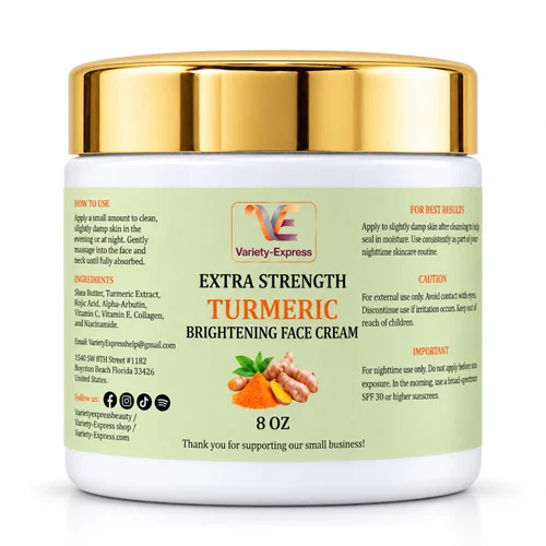 Extra Strength Turmeric Brightening Face Cream 8 oz jar