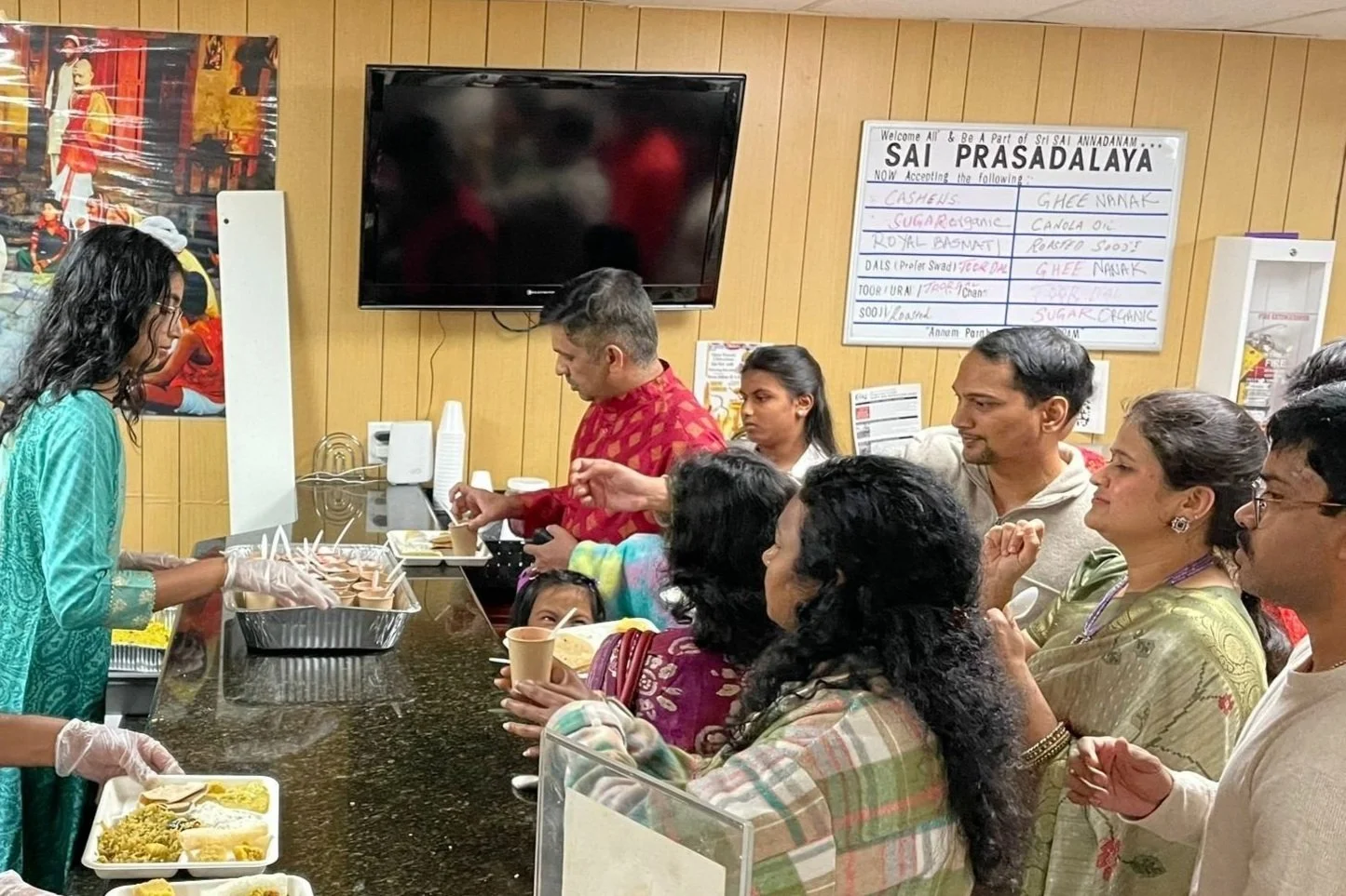 Donating to Sai Baba temple for Dasara