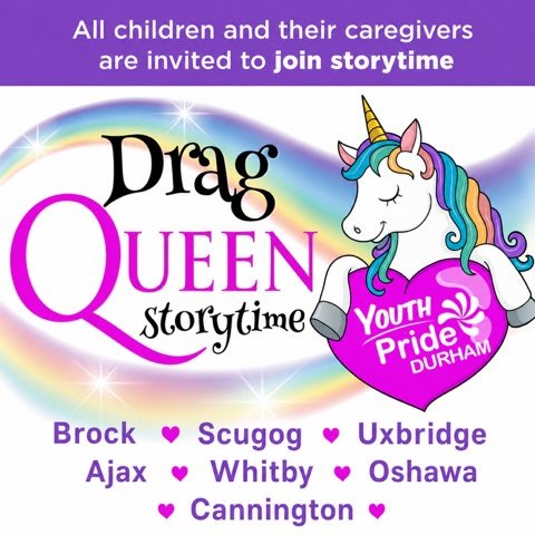 It&rsquo;s back. 

Drag Queen Storytime offers free, family friendly story time programming at public libraries throughout Durham Region in celebration of diversity and inclusion. Presented by @durhamchildrensaidsociety 

Saturday, May 30, 2026
Brock