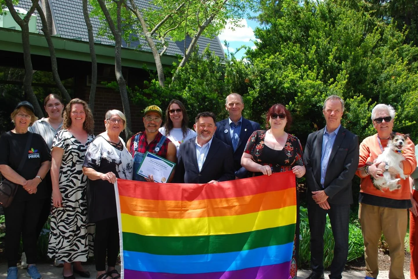 We are deeply grateful to the municipalities of North Durham for standing with us this Pride Month. The @twpofscugog , @brocktownship , and @townshipofuxbridge raised the Pride flag over their halls with us and showed that 2SLGBTQIA+ people in North 