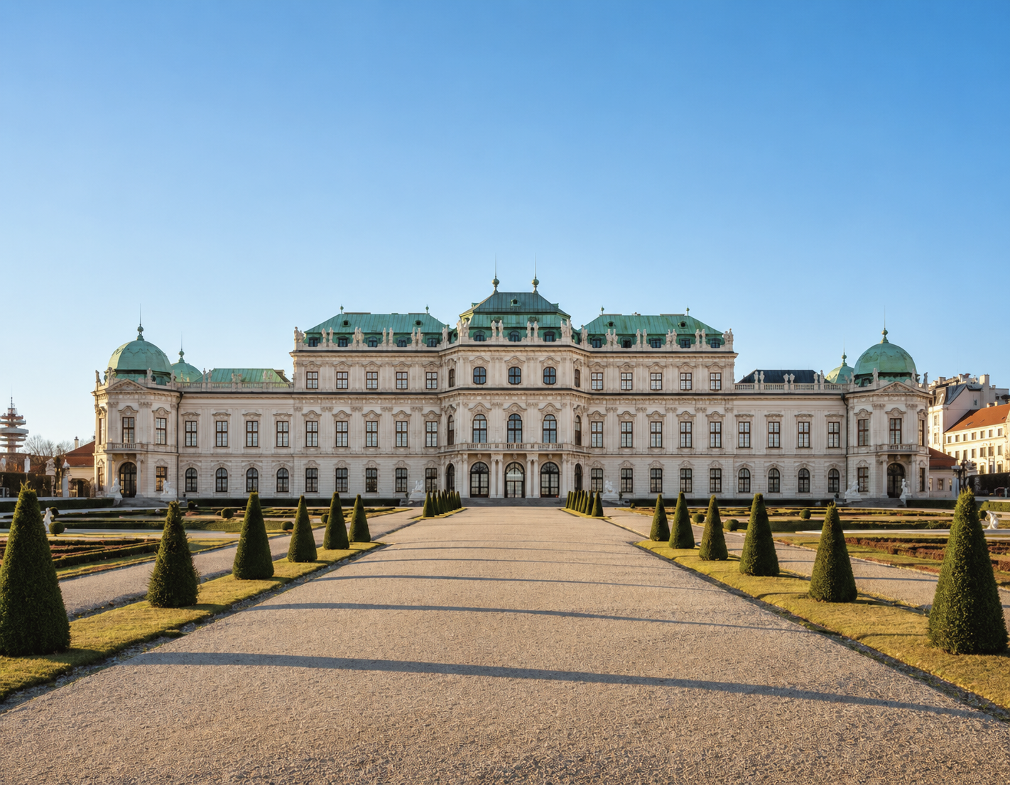 Belvedere Palace and its elegant Baroque architecture in Vienna, Austria