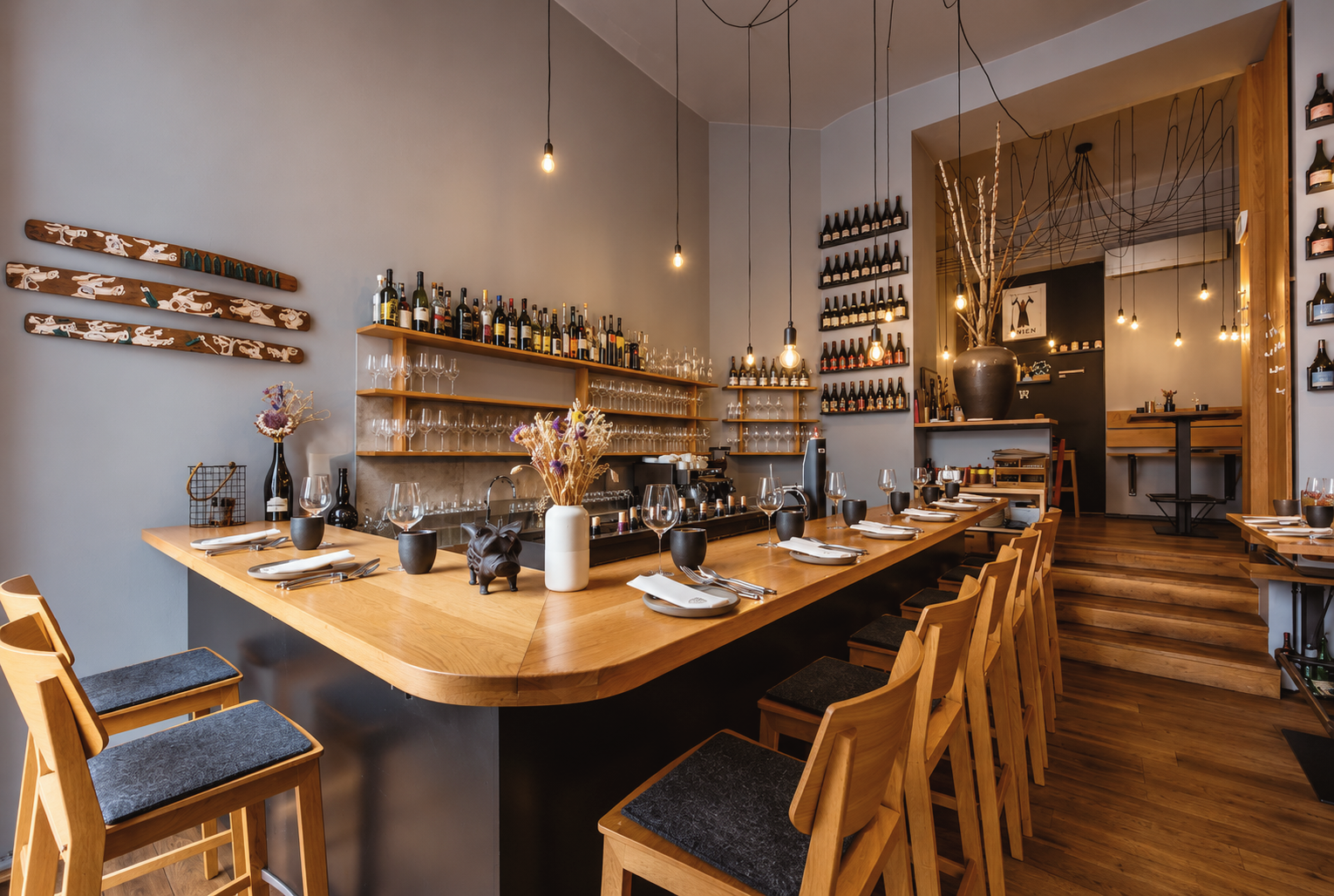 Contemporary wine bar and dining interior at MAST Weinbistro in Vienna