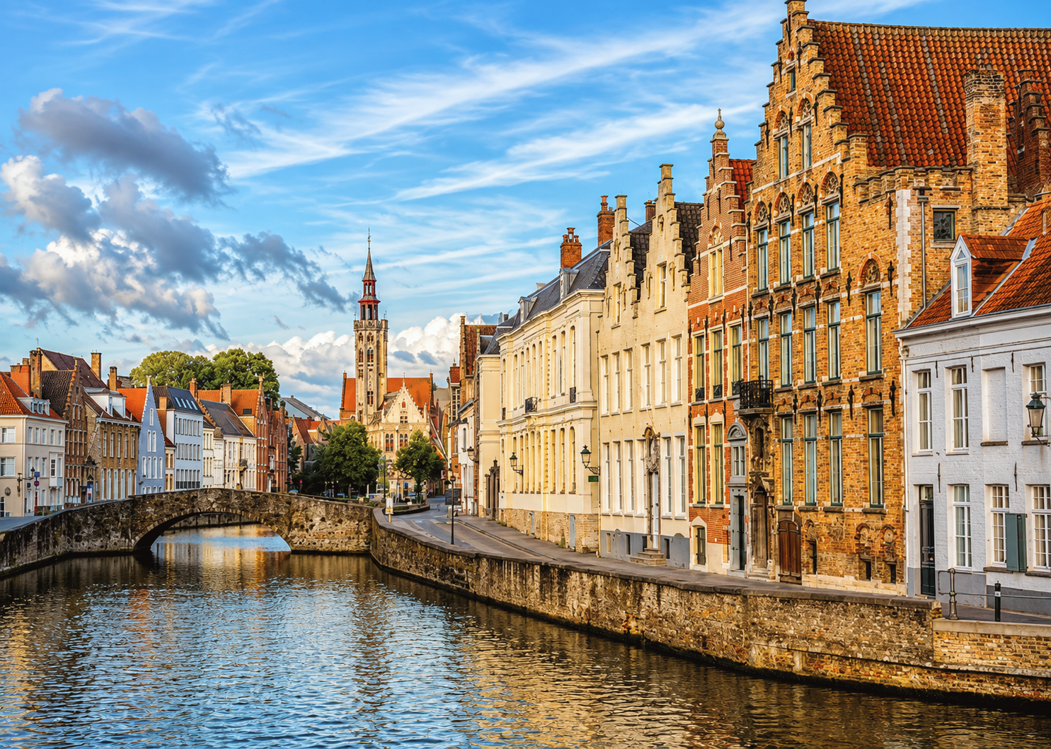 Picturesque canals and medieval architecture in Bruges on a day trip from Brussels