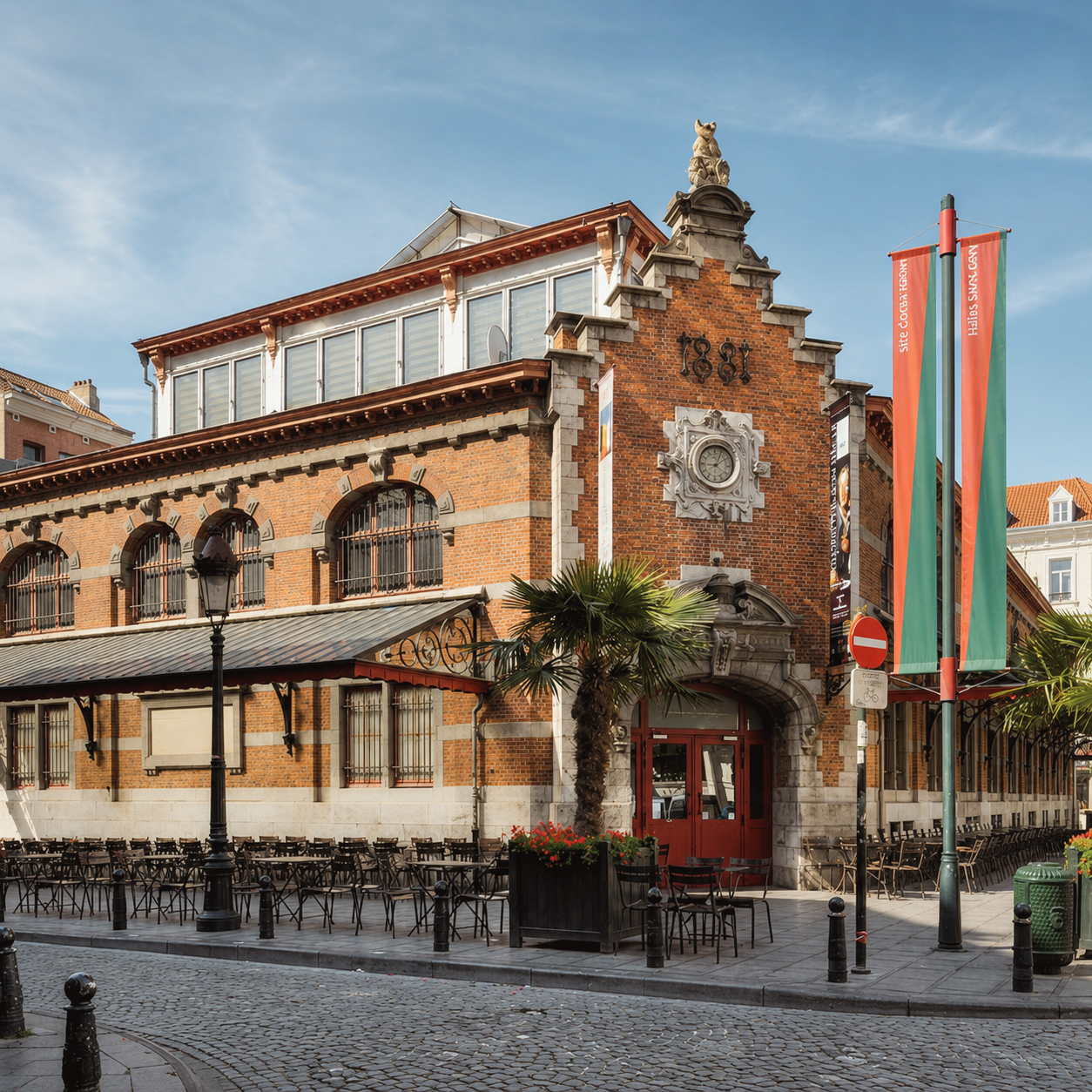 Lively Saint-Géry neighborhood in central Brussels with cafés and historic architecture