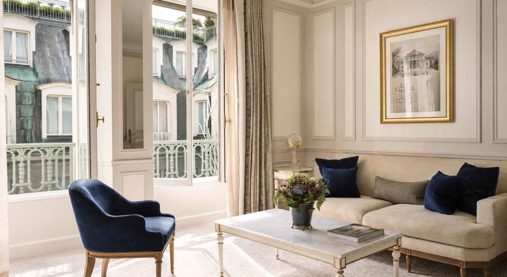 Le Meurice luxury hotel in Paris, France, an iconic five-star palace hotel near the Tuileries Garden.