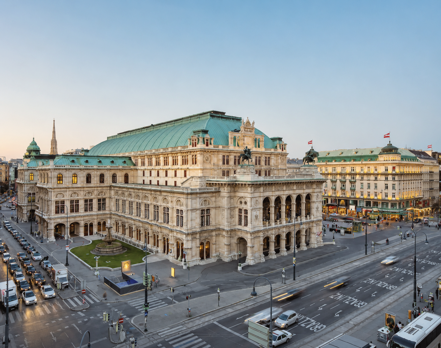 Vienna State Opera in the historic Innere Stadt district of Vienna, Austria