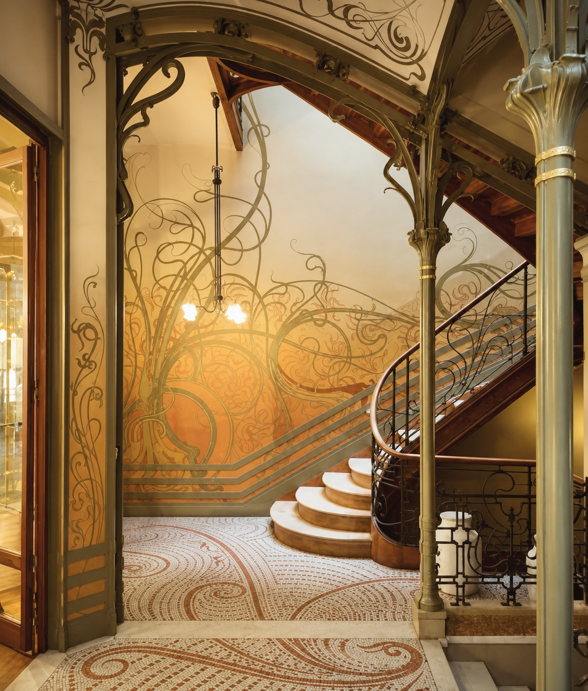 Art Nouveau interior of the Victor Horta Museum in Brussels, Belgium