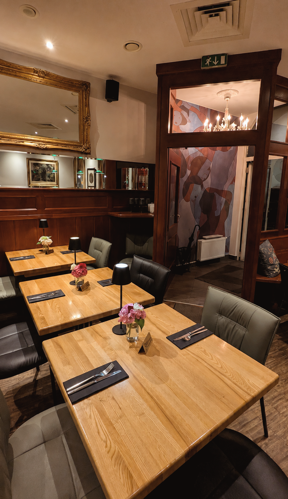 Traditional Viennese dining room at SIXTA restaurant in Vienna