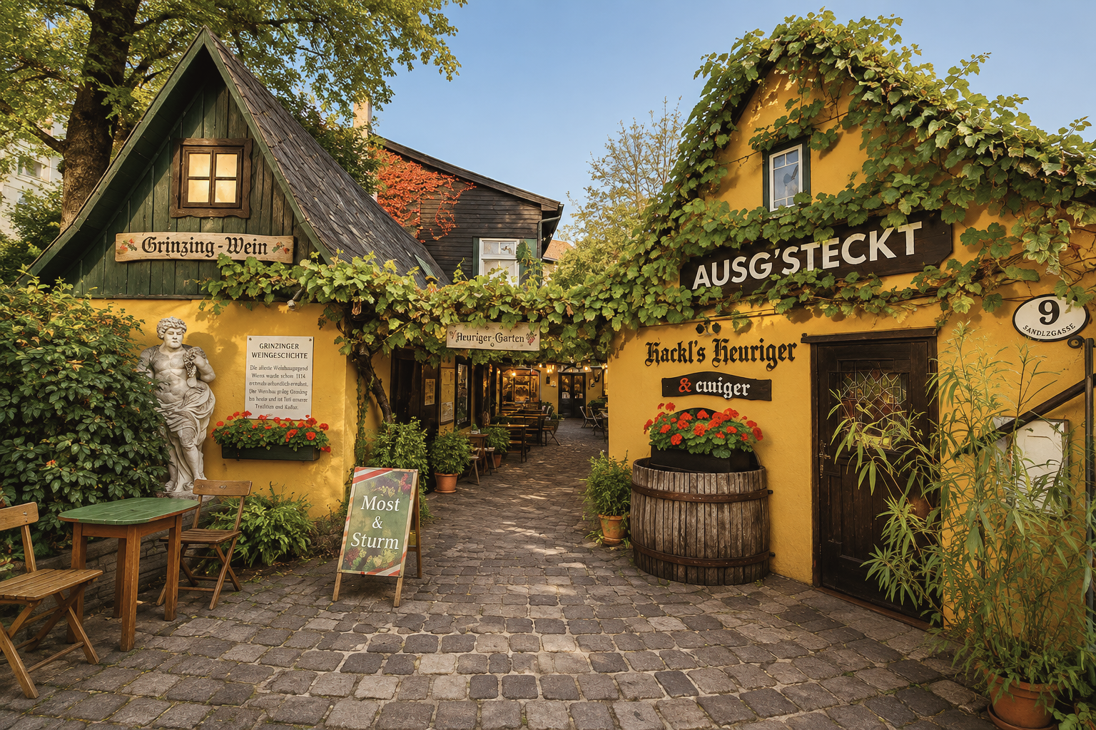 Traditional Heuriger wine tavern in Grinzing, Vienna’s historic wine-growing district