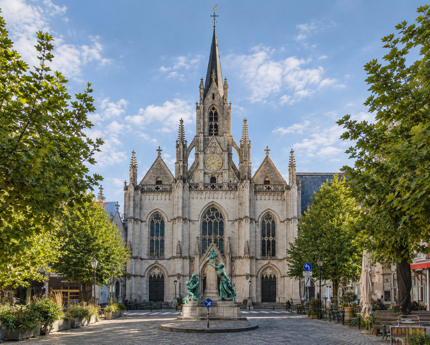 Charming streets and architecture in the Ixelles neighborhood of Brussels