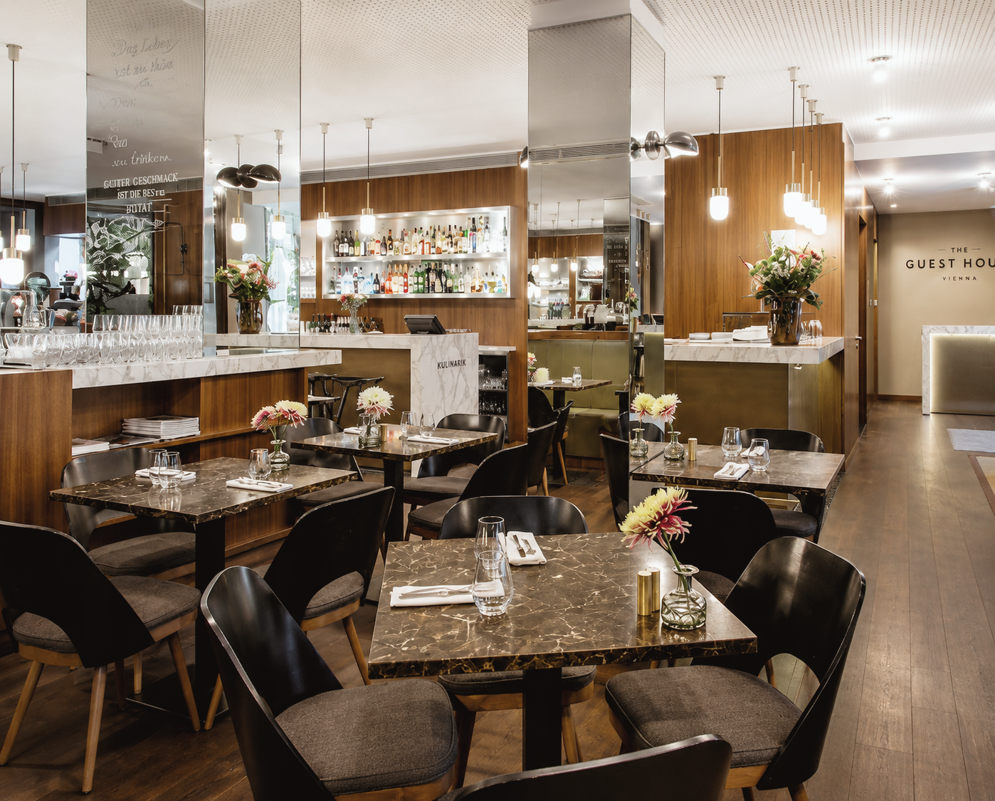 Sophisticated contemporary interior at The Guesthouse Vienna in central Vienna