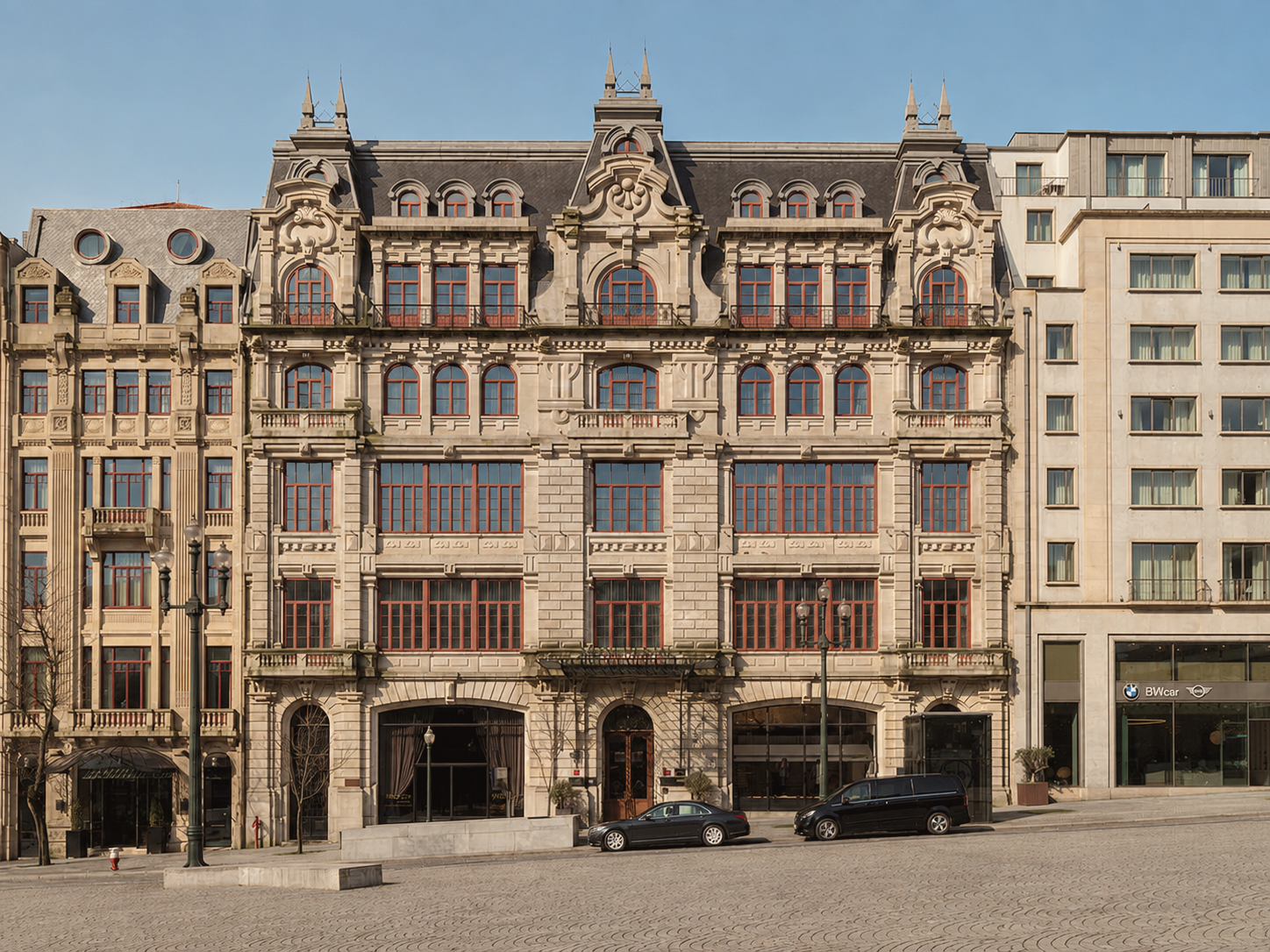The One Monumental Palace luxury hotel in Porto, Portugal, featuring its ornate historic façade and elegant architecture in the city center.
