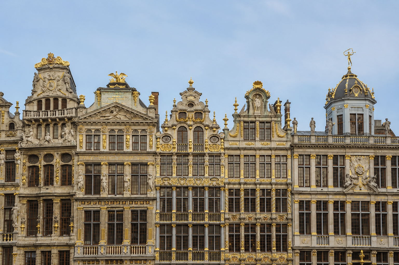 Grand Place in Brussels with ornate guildhalls and historic Belgian architecture