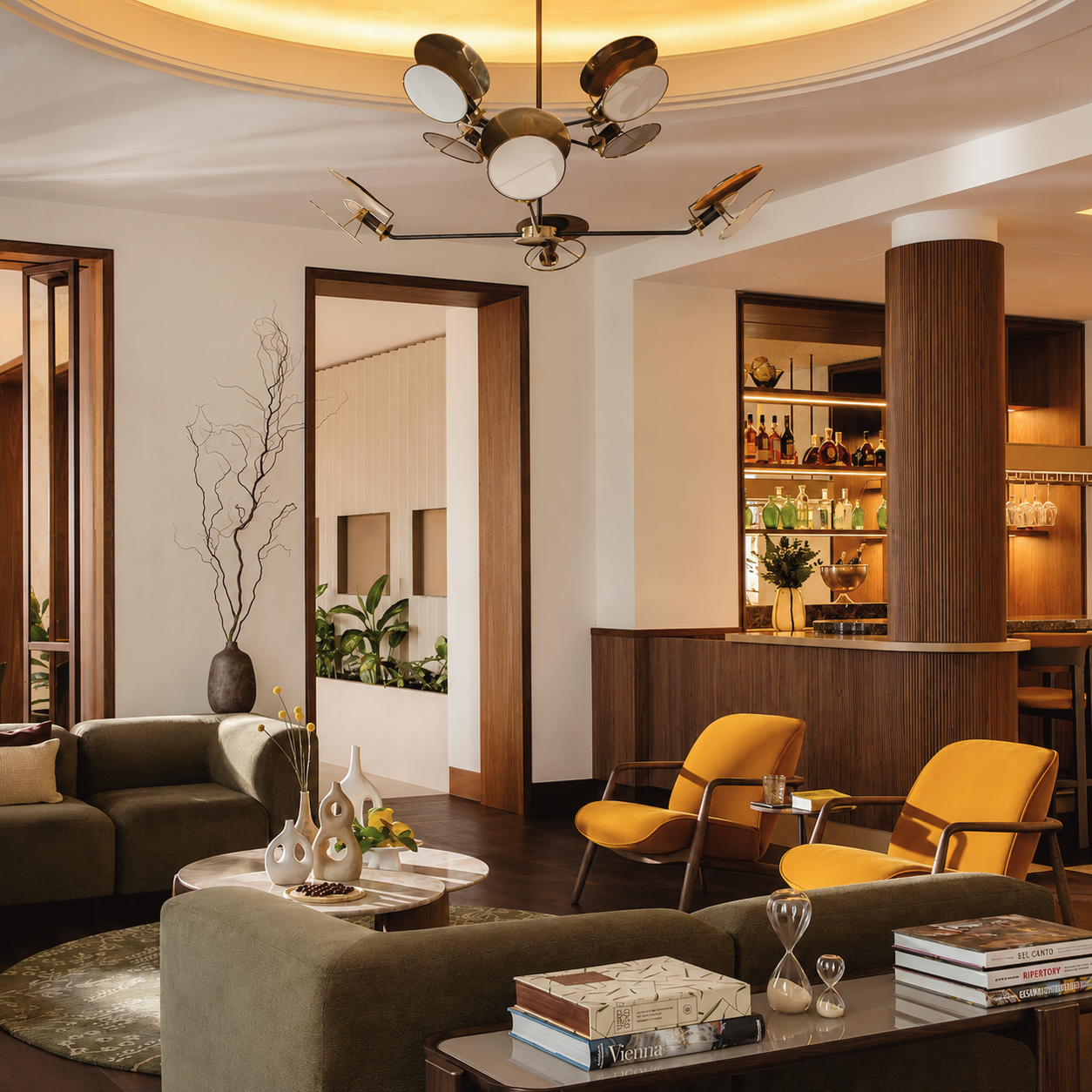 Elegant lounge inside Anantara Palais Hansen Vienna luxury hotel