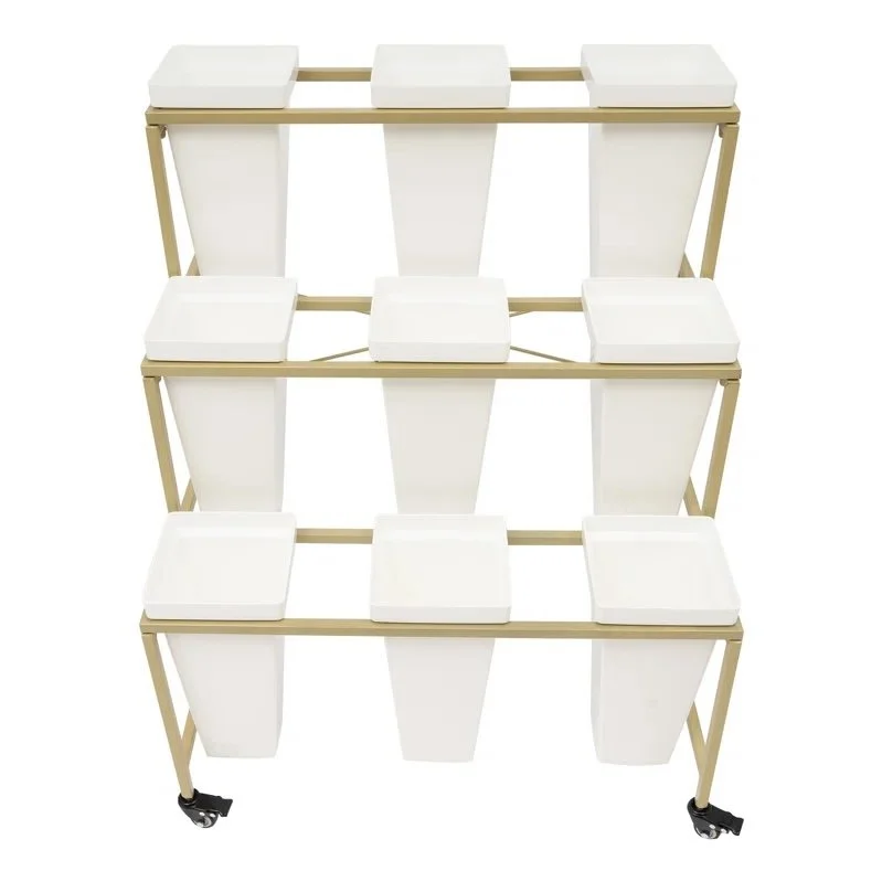 Flower Bar Rental - Gold Display Cart