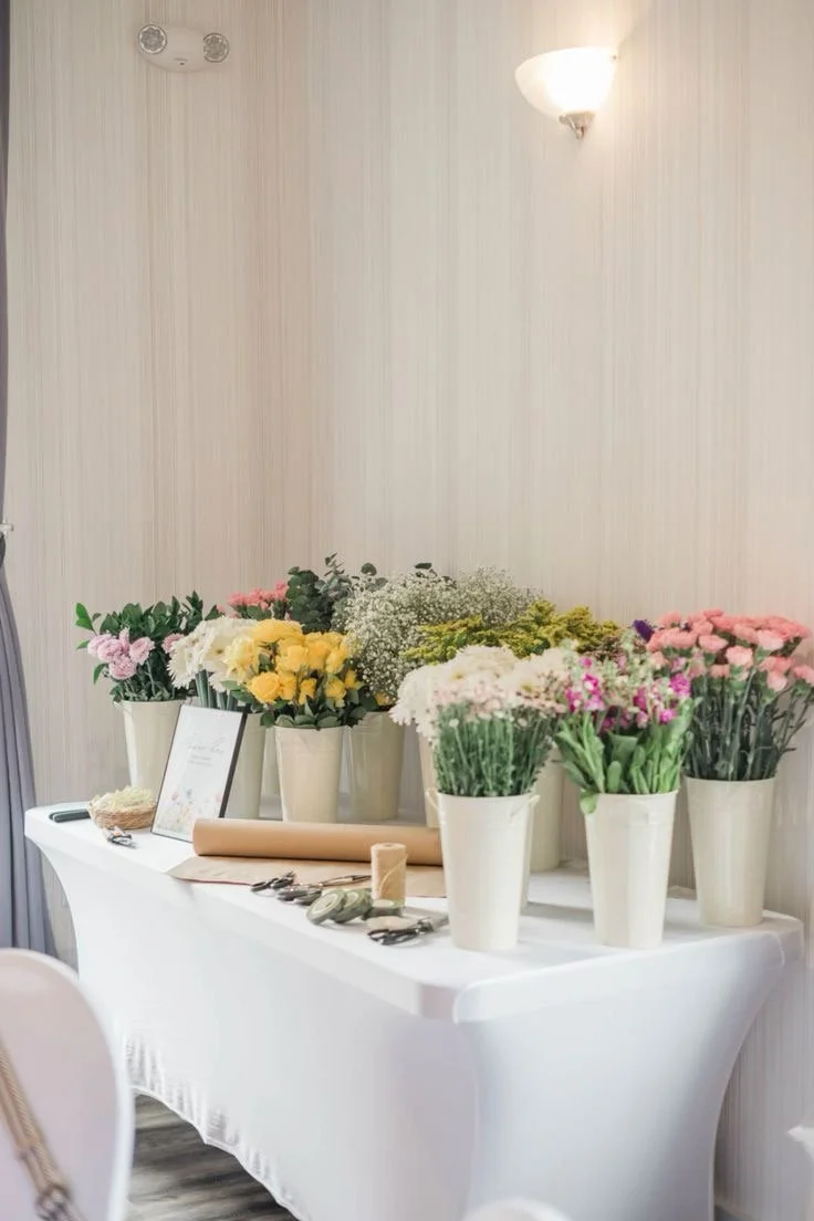 Flower Bar Rental - Table Display + Flowers