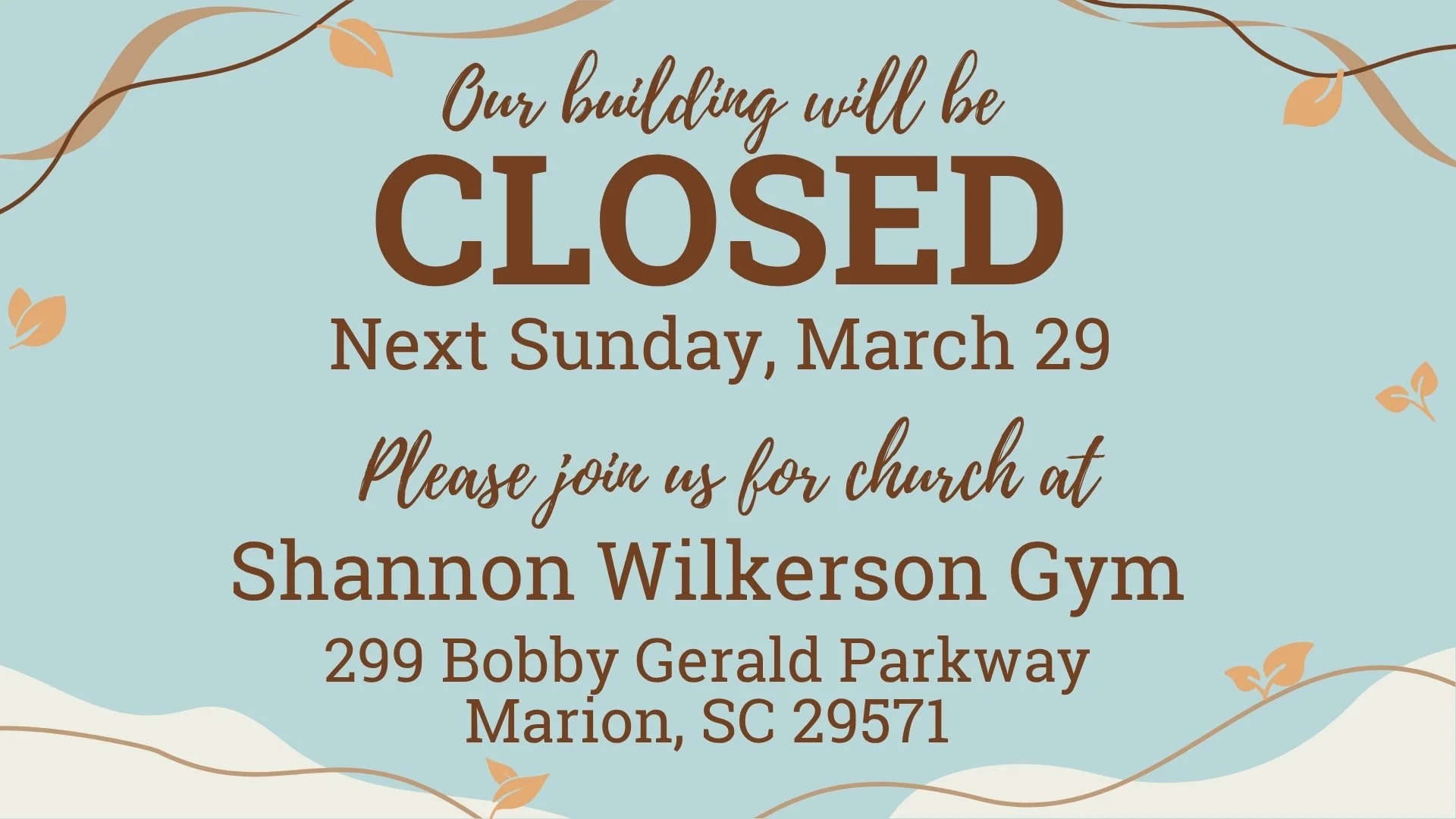 MOF Building Closed Sunday, 3/29/26