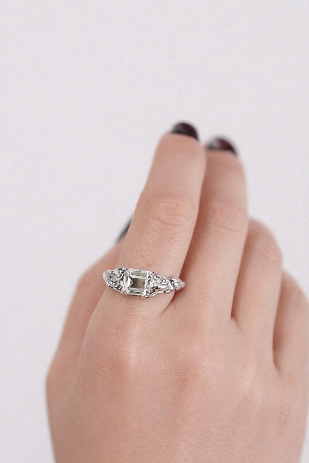 Sage | Size 8 | Silver Ring with Prasiolite