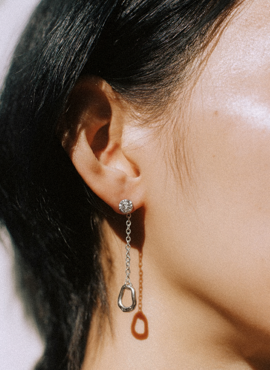Hollow Drop | Silver Chain Dangle Earrings